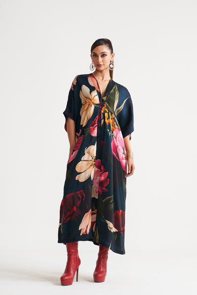 Wild rosette Drape kaftan