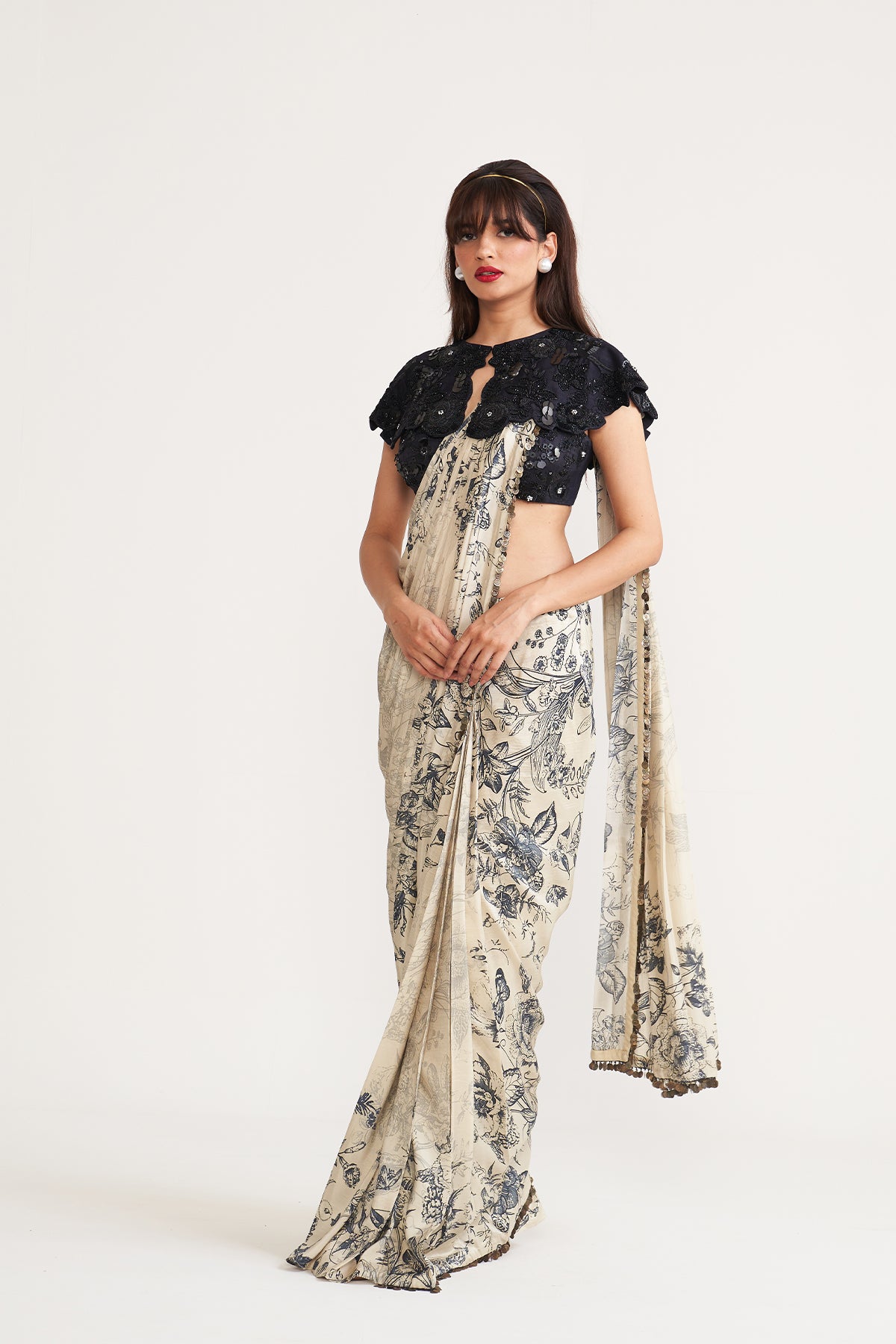 Drape Saree and collar set