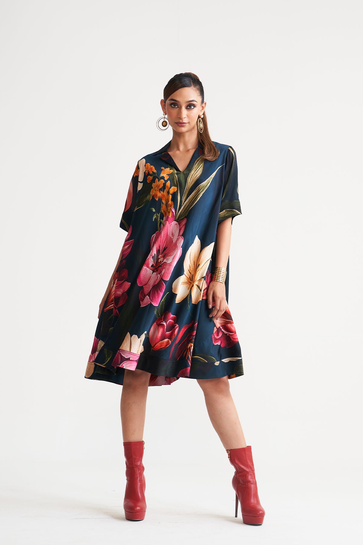 A-Line patch pocket dress