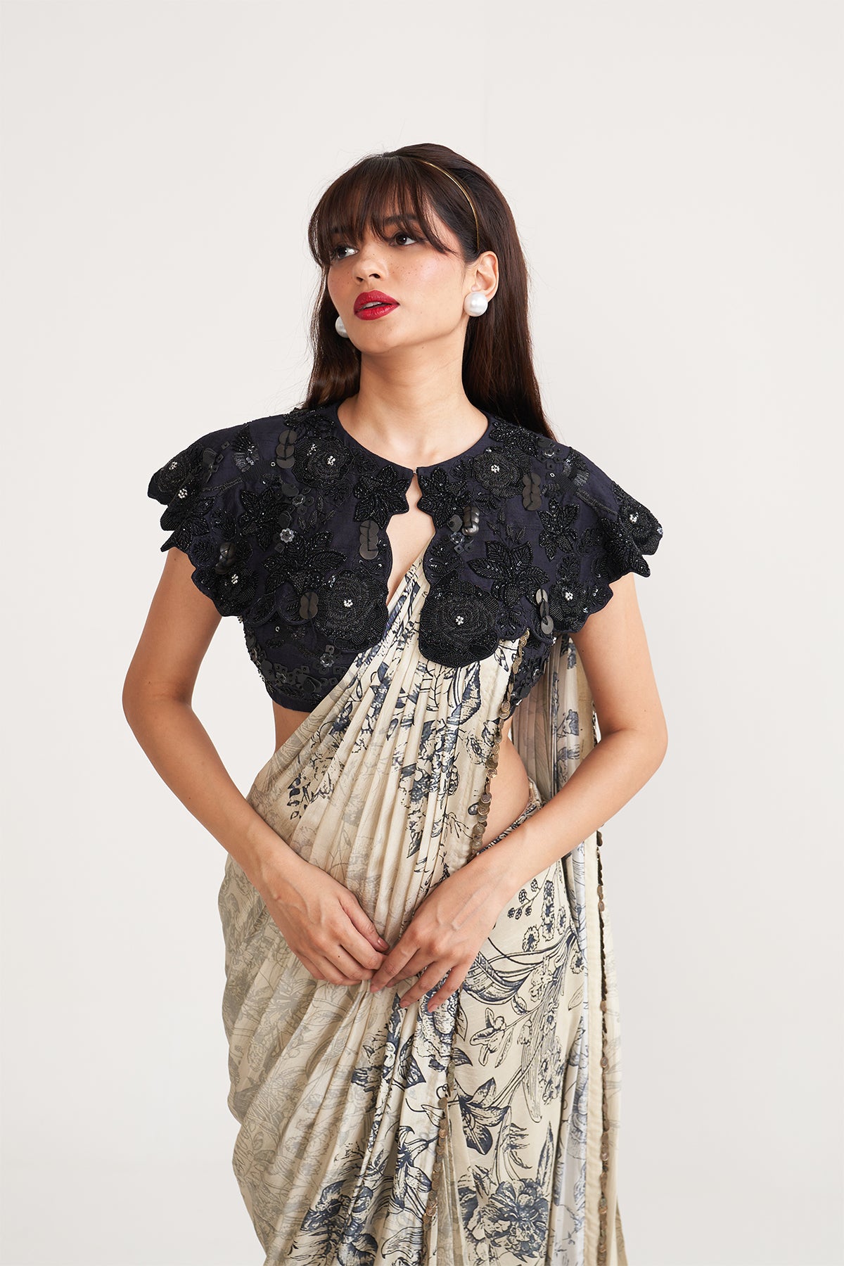 Drape Saree and collar set