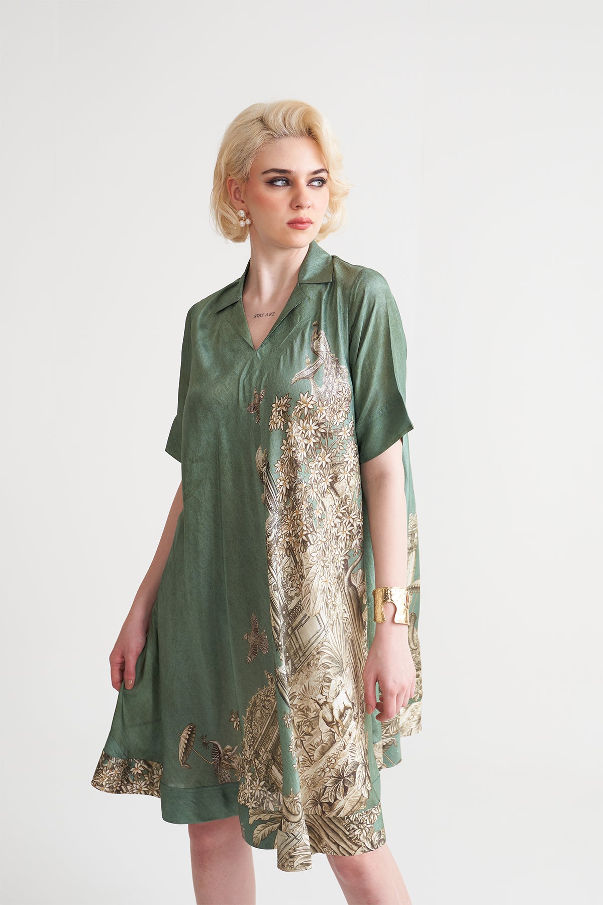 A-Line patch pocket dress