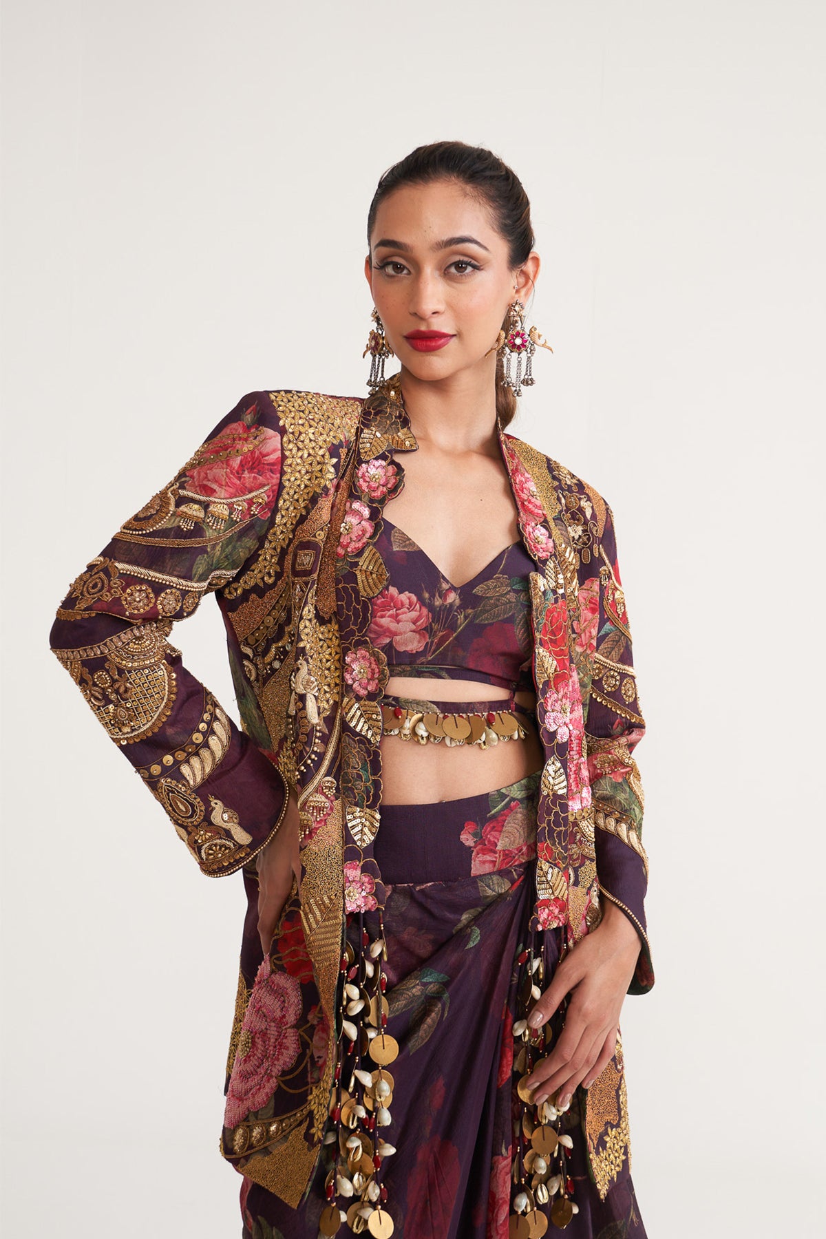 Long jacket skirt set