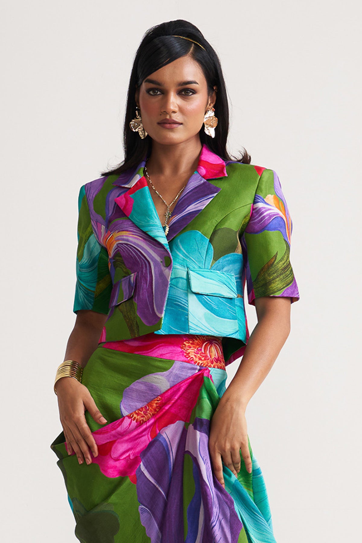 Crop blazer and skirt