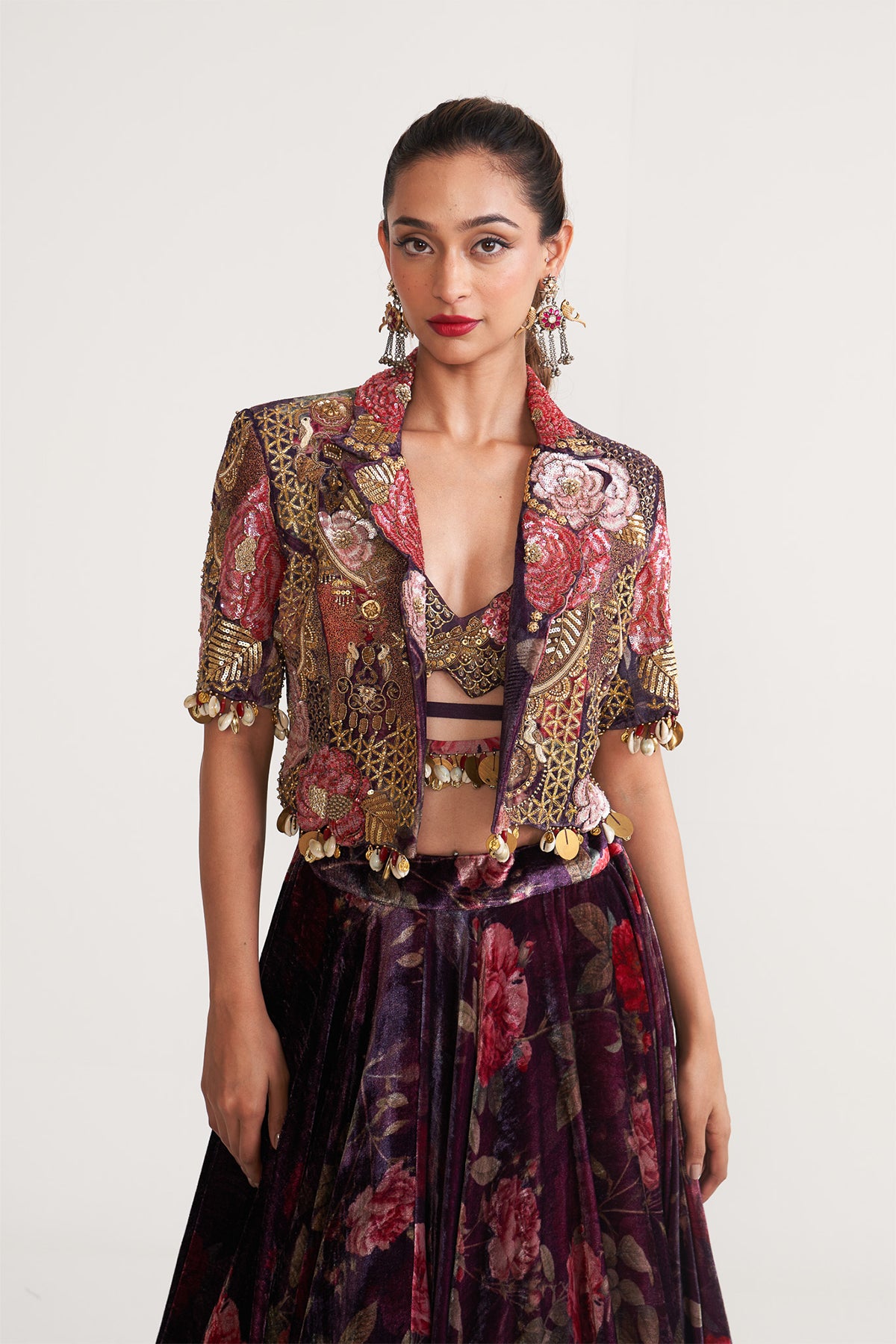 Crop blazer & skirt set