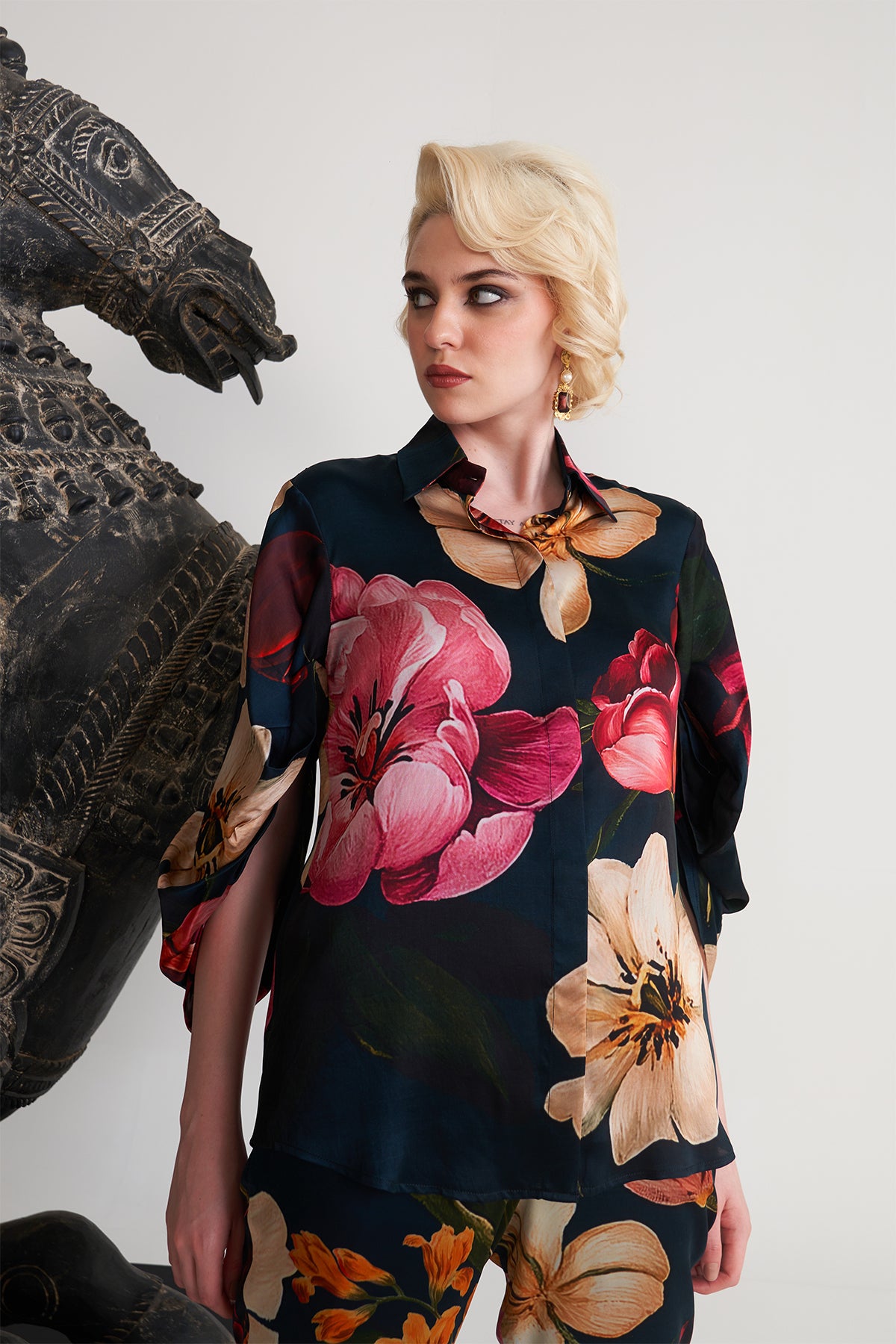 Shirt with sleeve detail