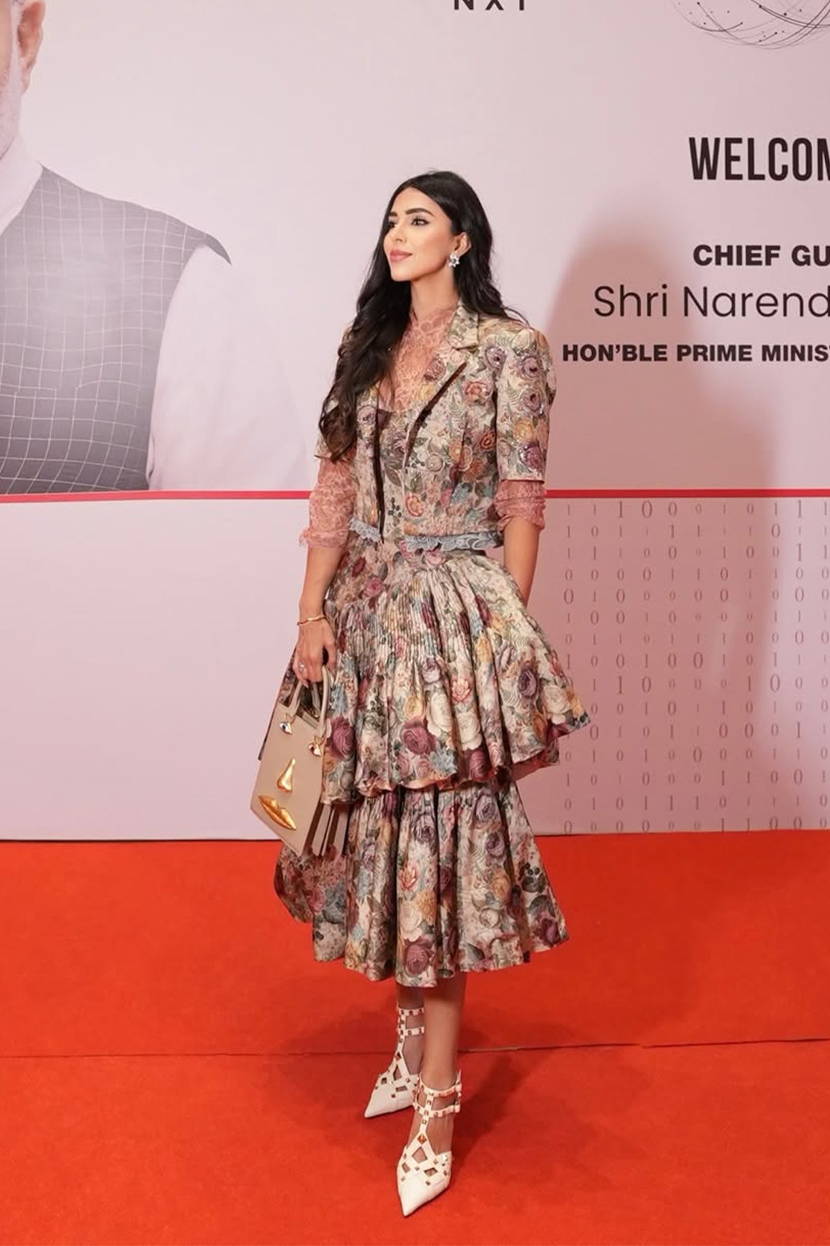 Bahaar dhawan in frill dress and crop blazer set