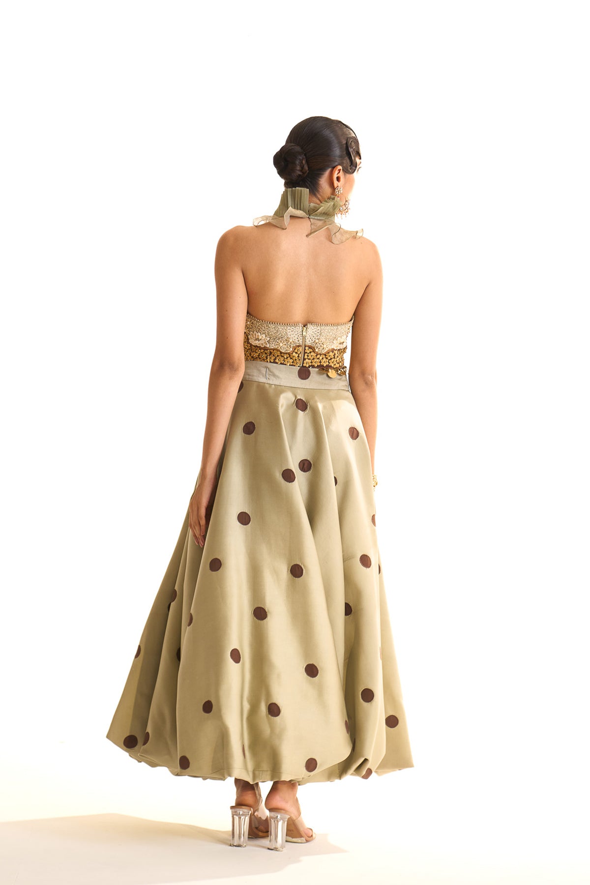 Aqua pearl balloon skirt set
