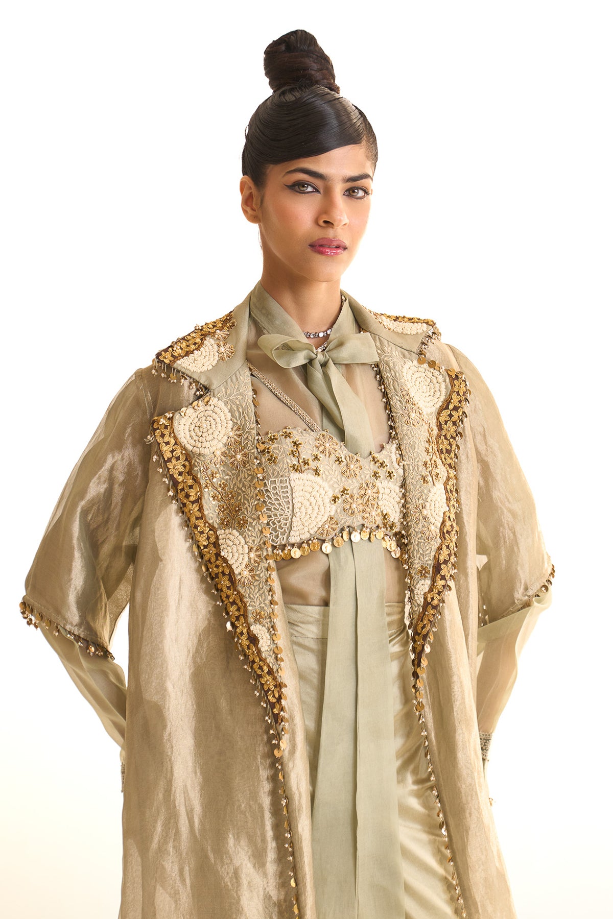 Aqua pearl jacket garara set