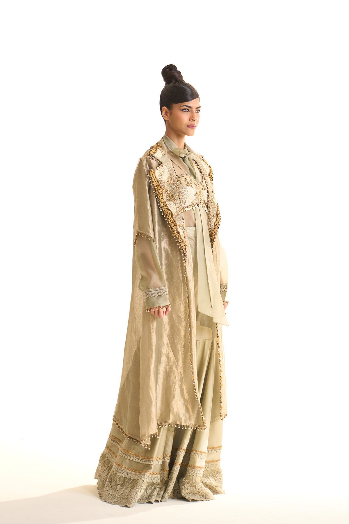 Aqua pearl jacket garara set