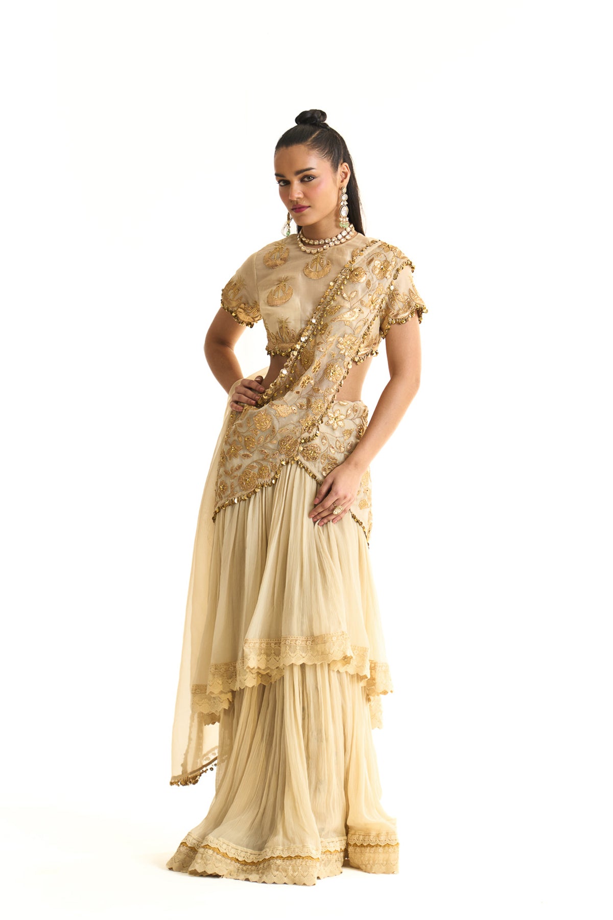 Chaand baag Circular drape saree