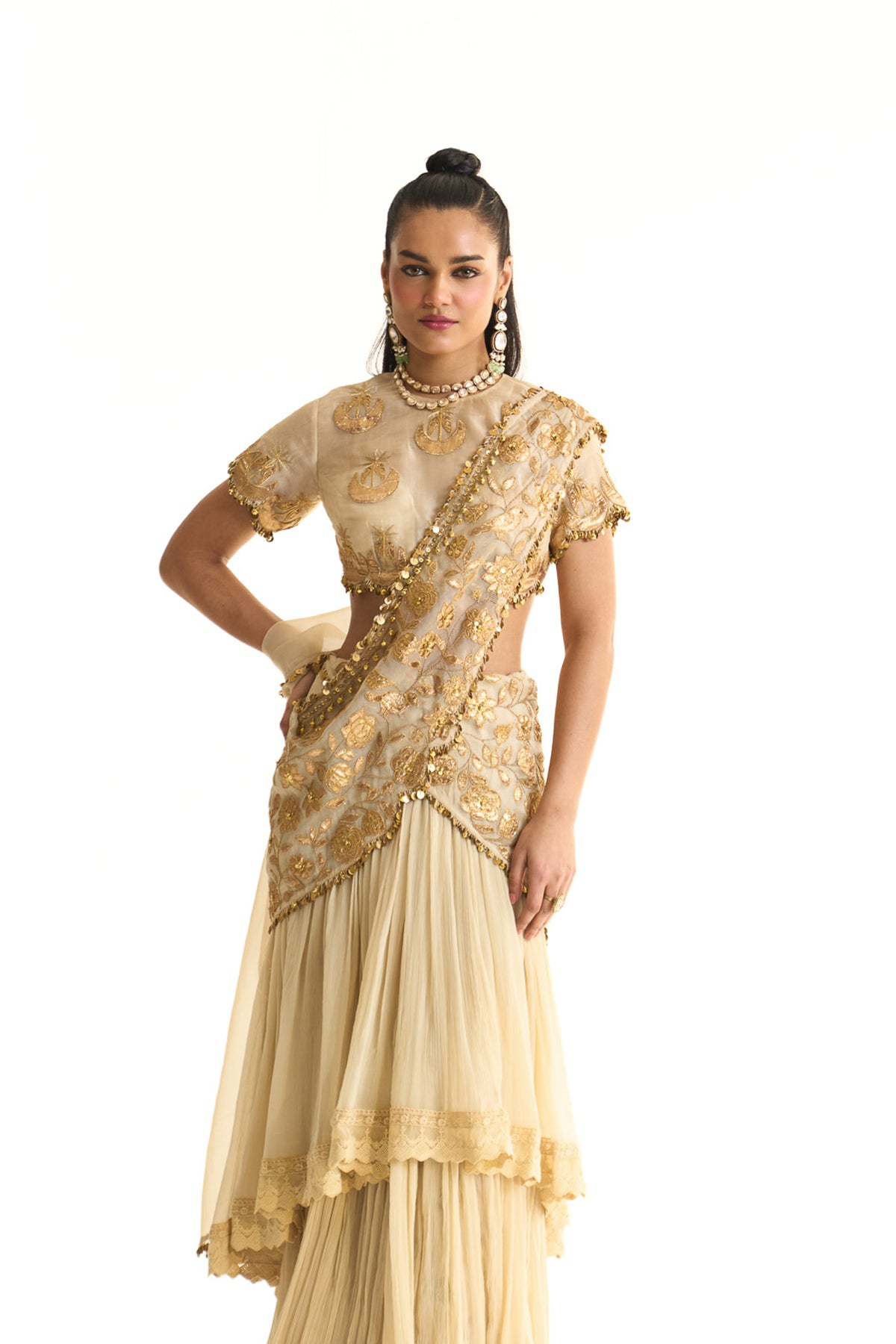 Chaand baag Circular drape saree