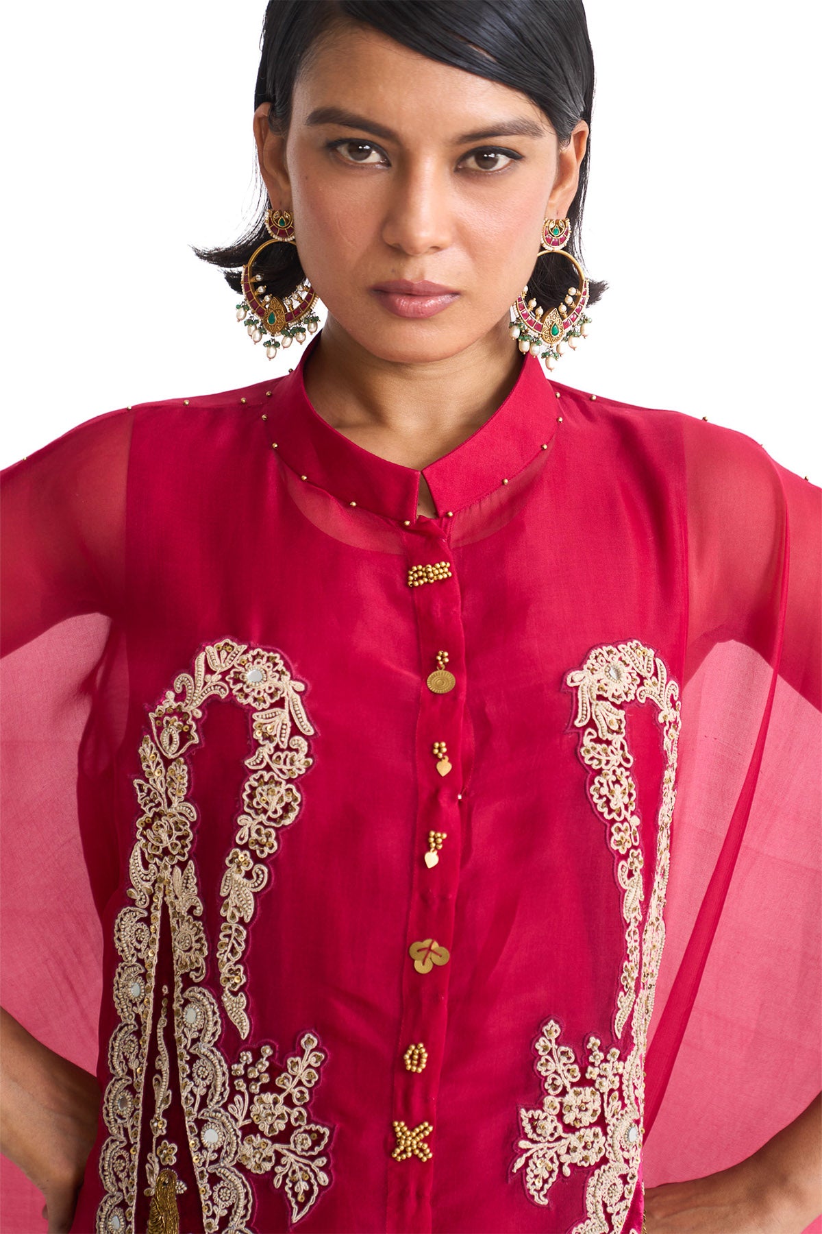 Chandni paisley fringes tunic kurta set