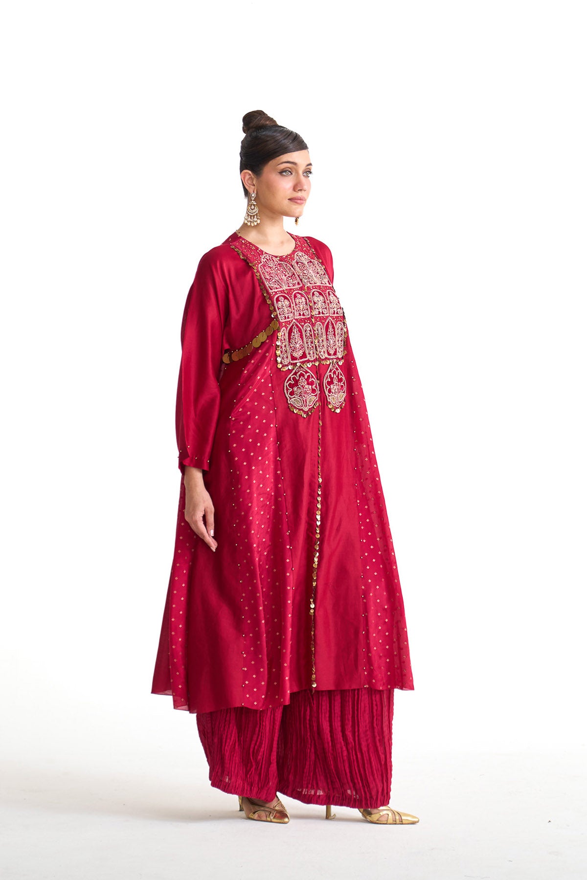 Chandni kalidar yoke tunic kurta set