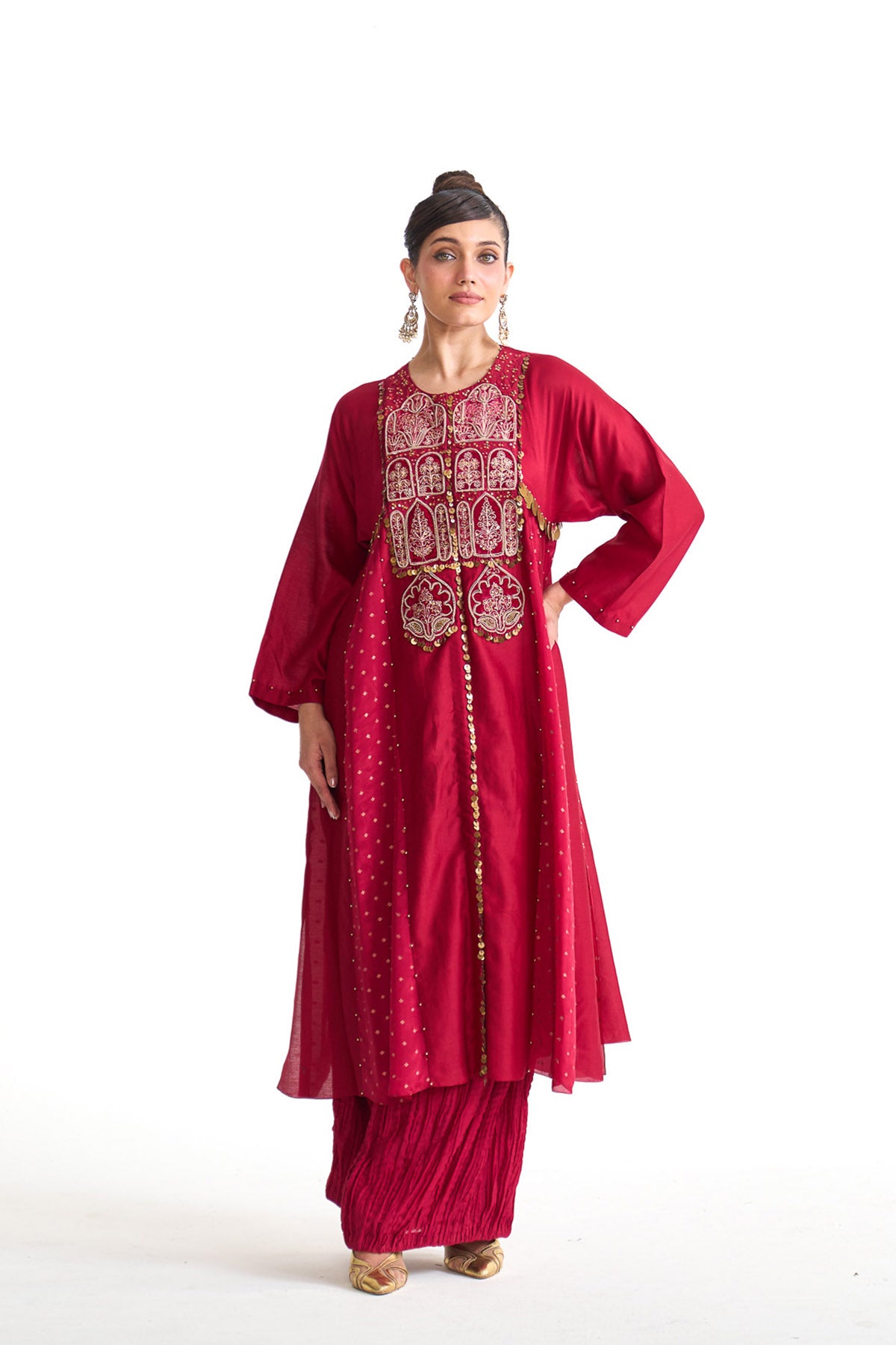 Chandni kalidar yoke tunic kurta set