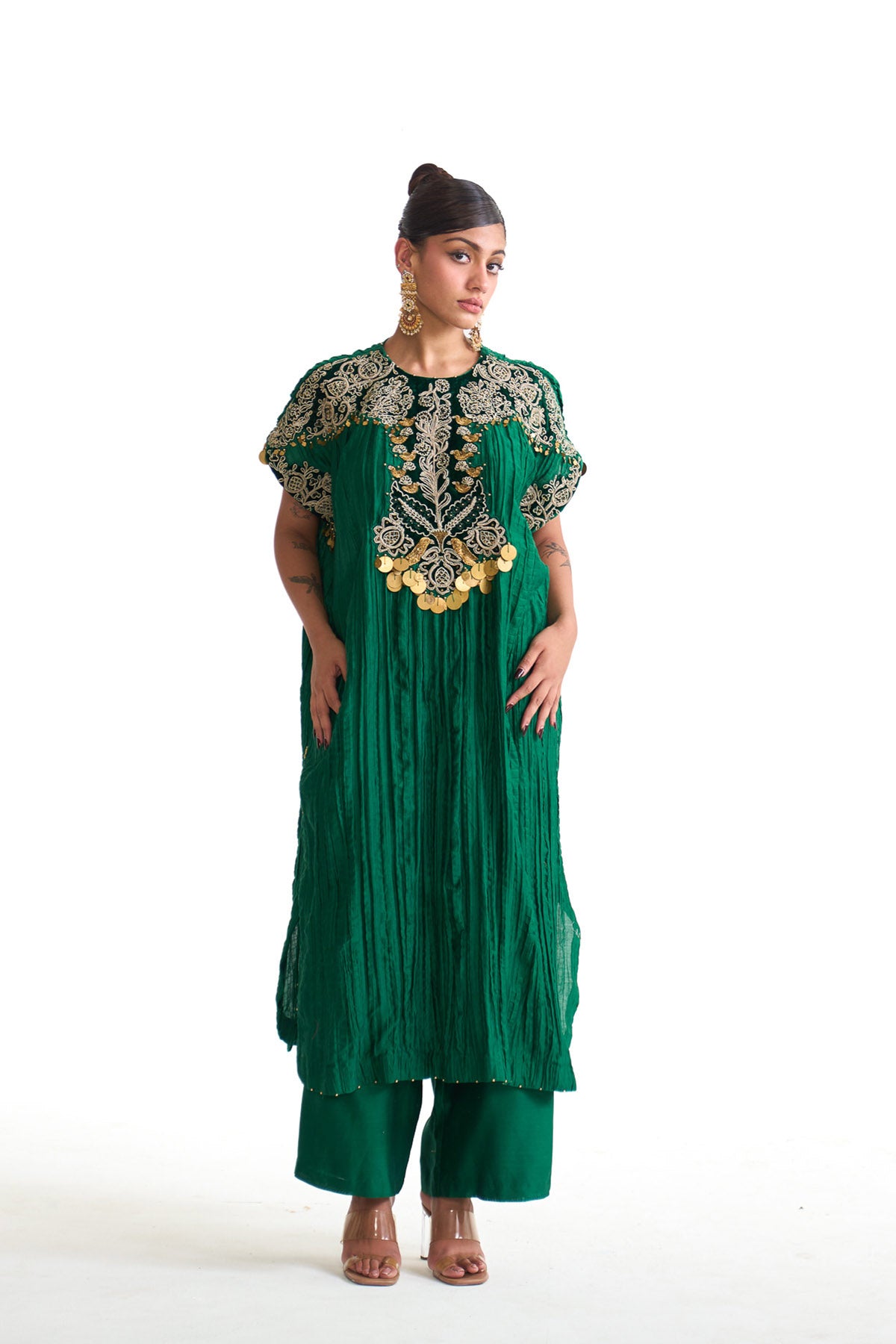 Chandni wrinkle dori tunic set