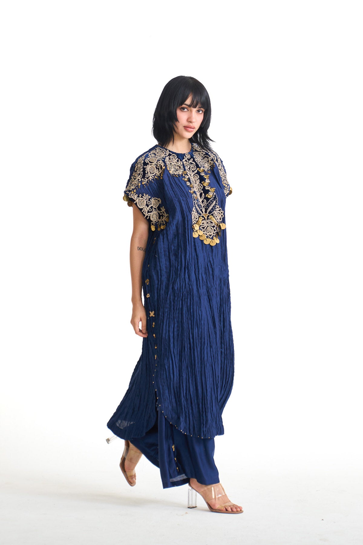 Chandni wrinkle dori tunic set