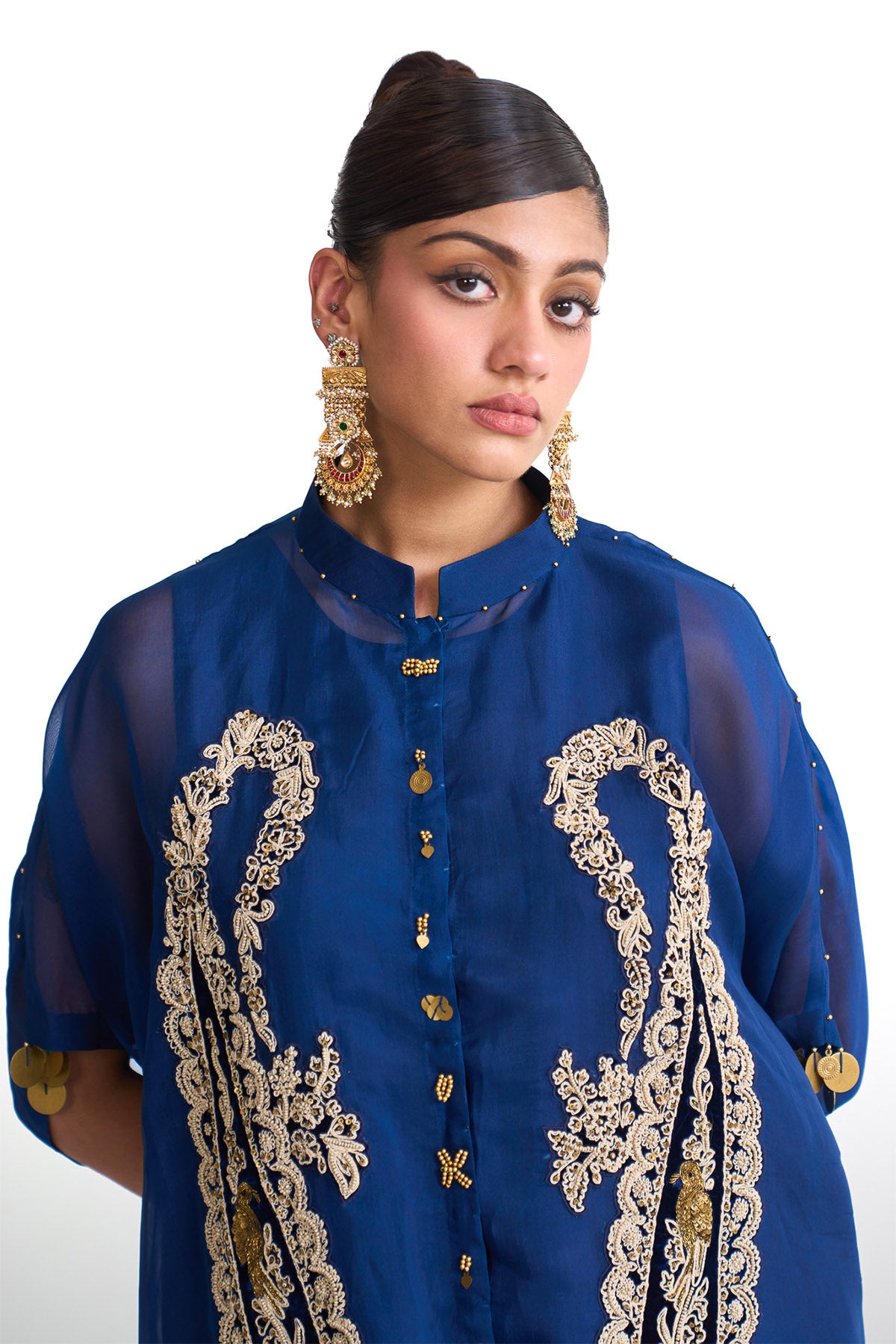 Chandni paisley fringes tunic kurta set