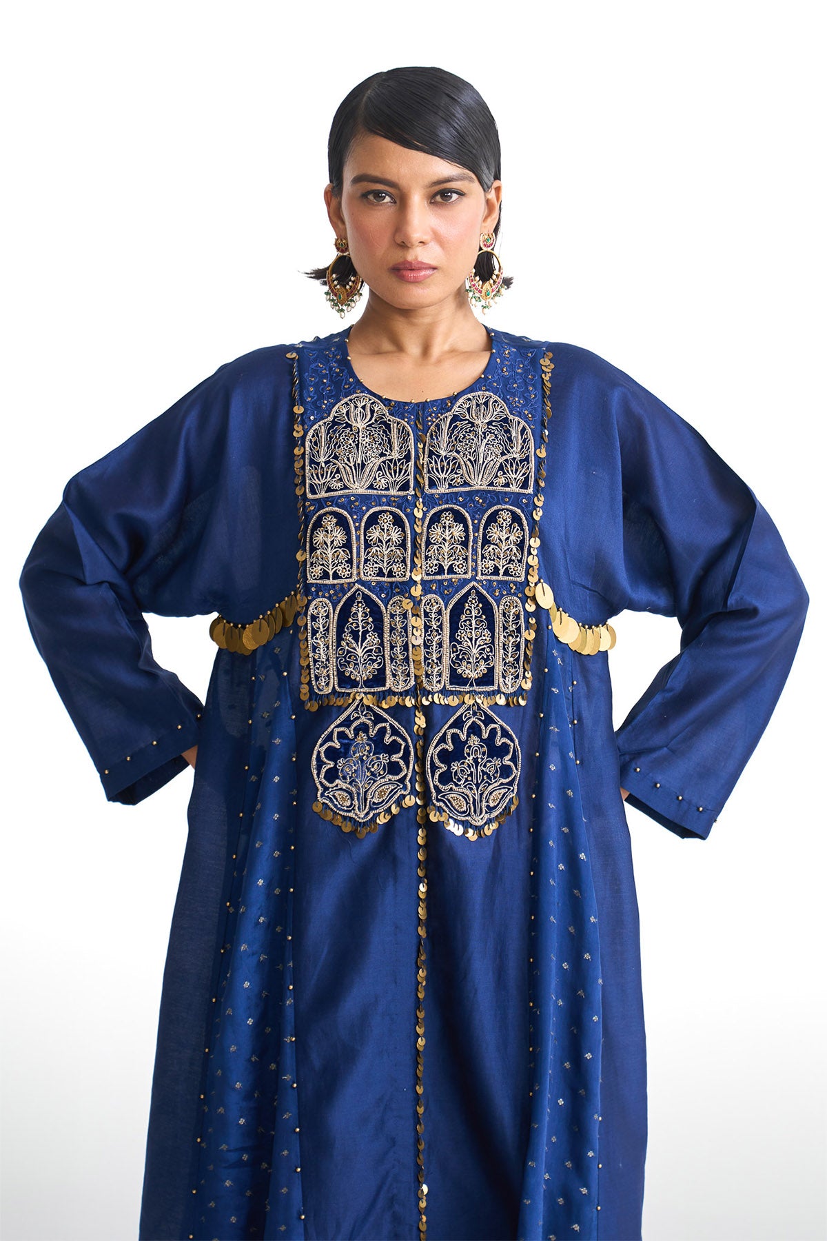 Chandni kalidar yoke tunic kurta set