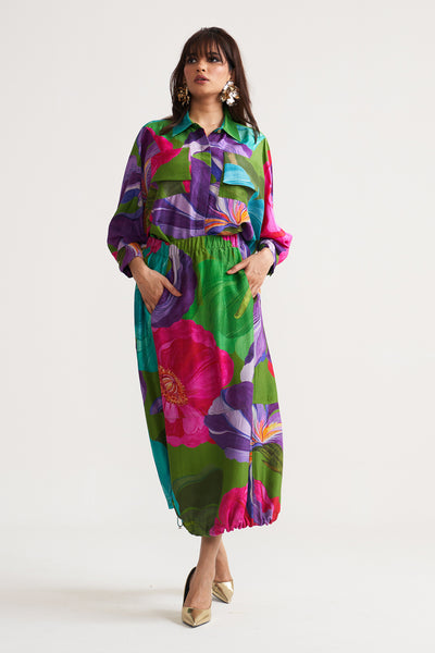 Painted petals Patch pocket shirt