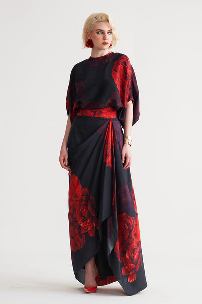 Dark rose Round neck top