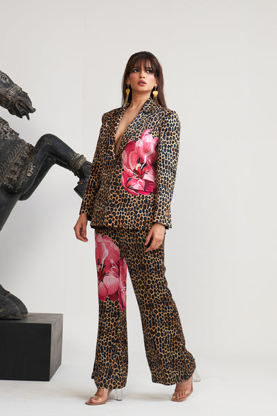 Wild rosette Long blazer