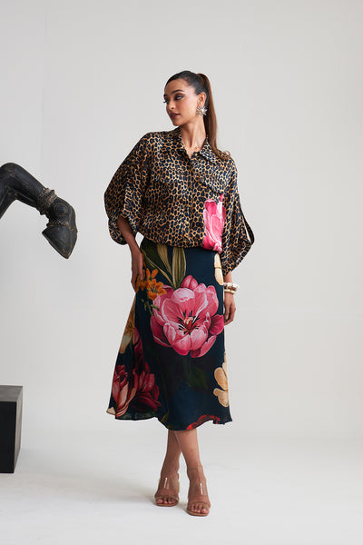 Wild rosette Bomber shirt