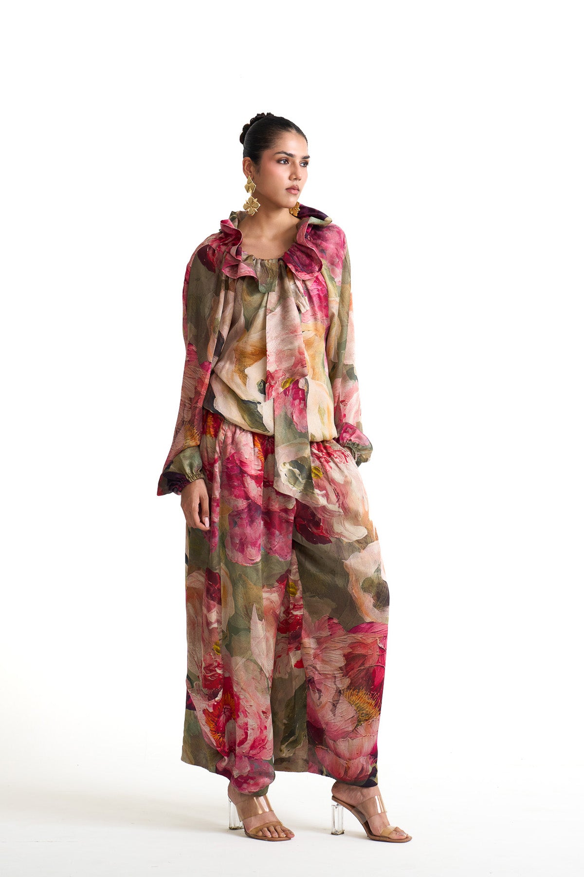 Petal story cowl pants