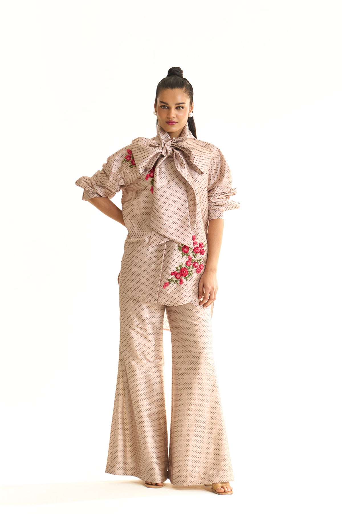 High low shirt with bow