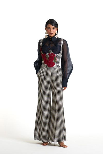 Rose grid Organza shirt