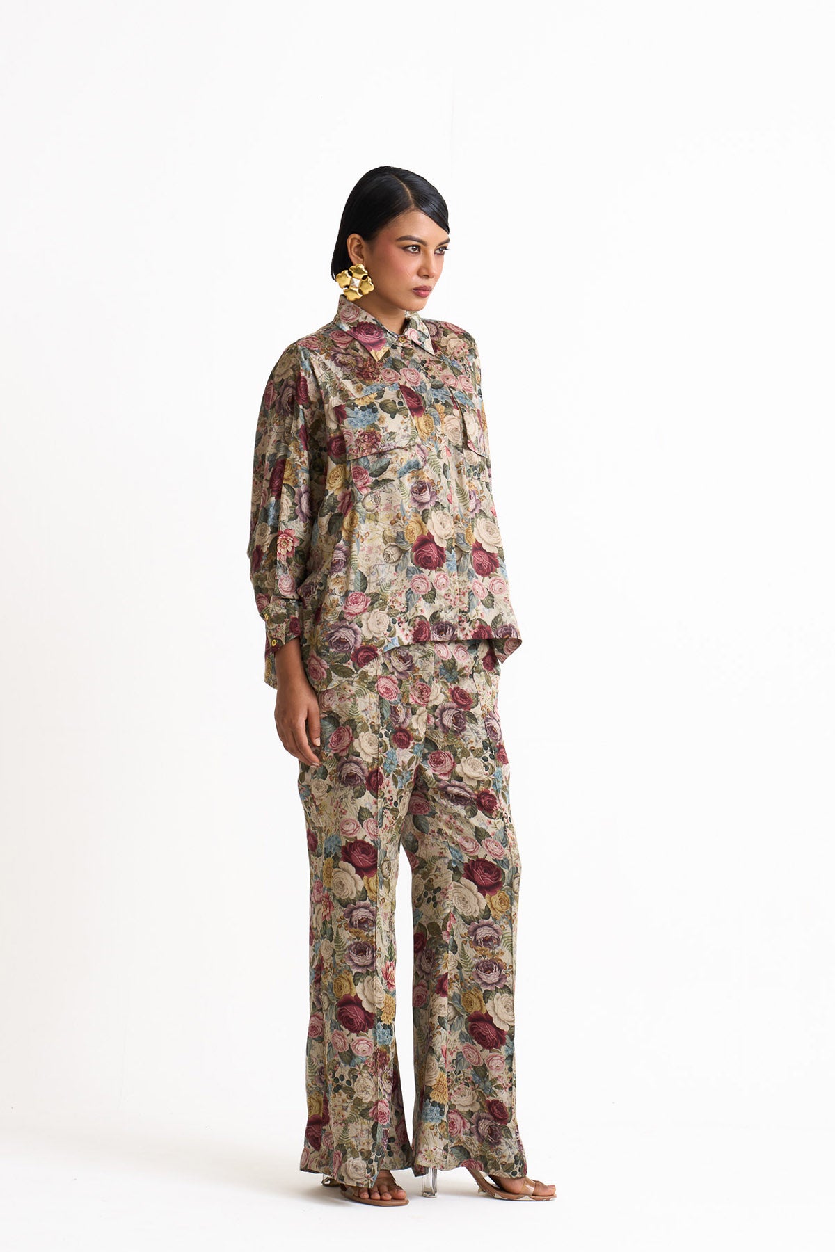 Vintage romance bell bottom pants