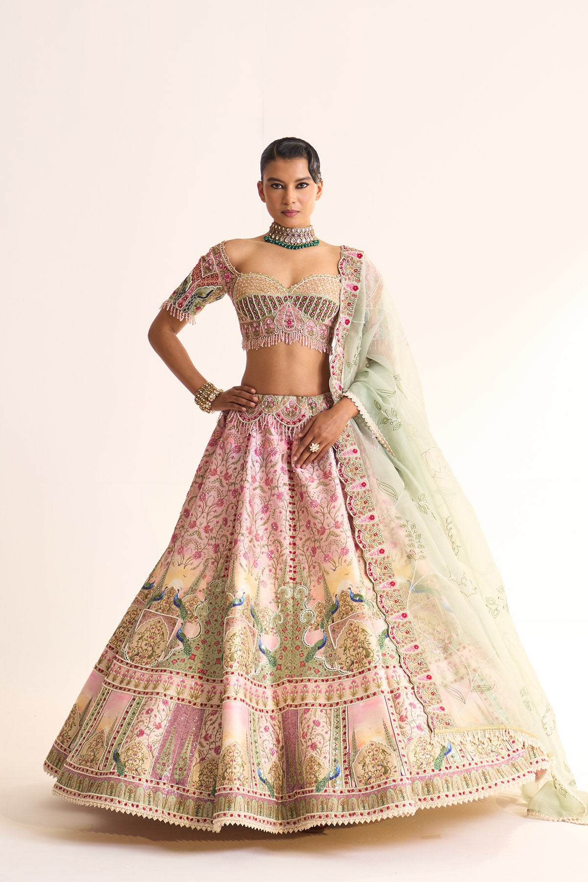 Peacock moon lehenga