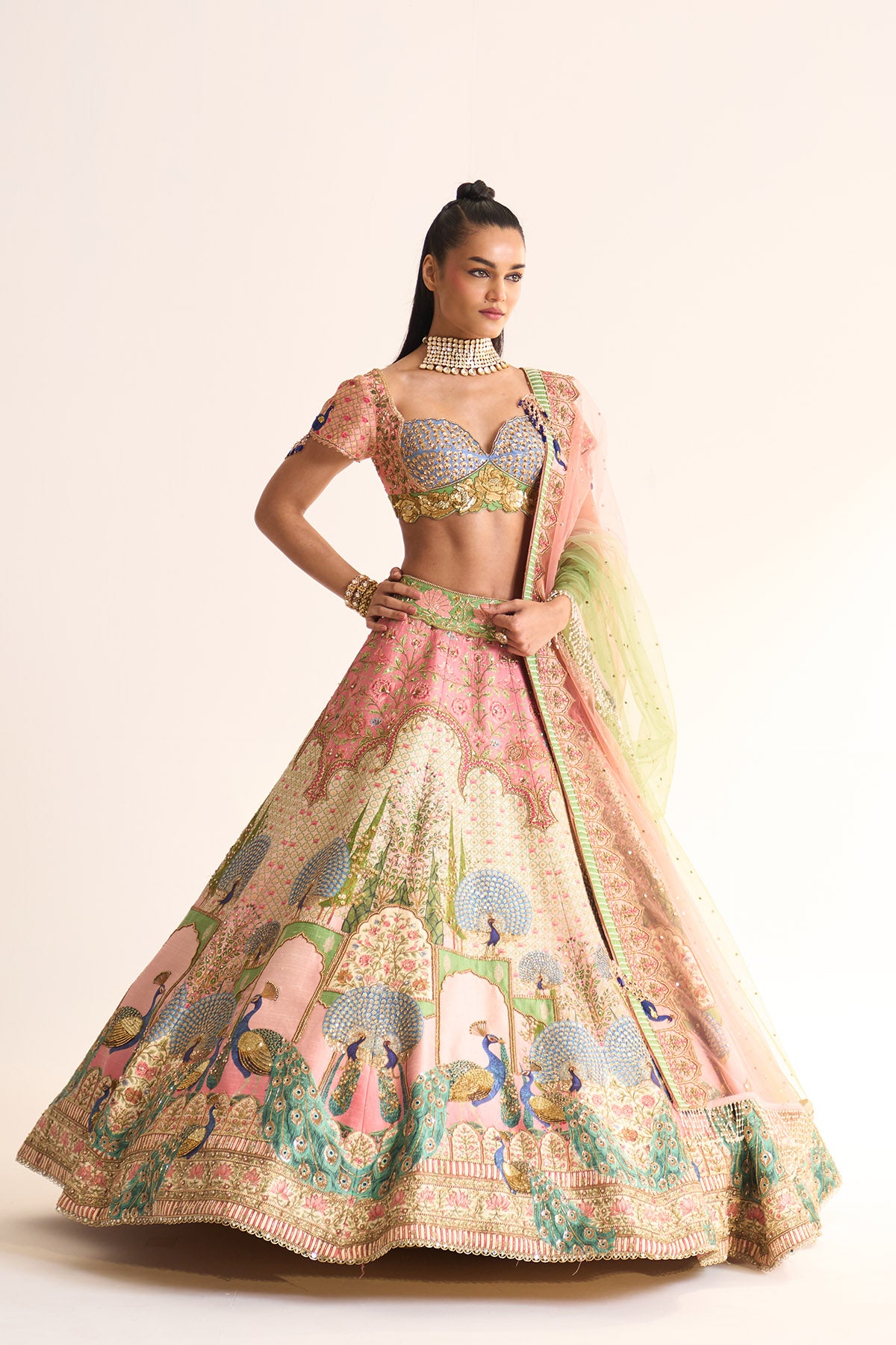 Peacock romance lehenga