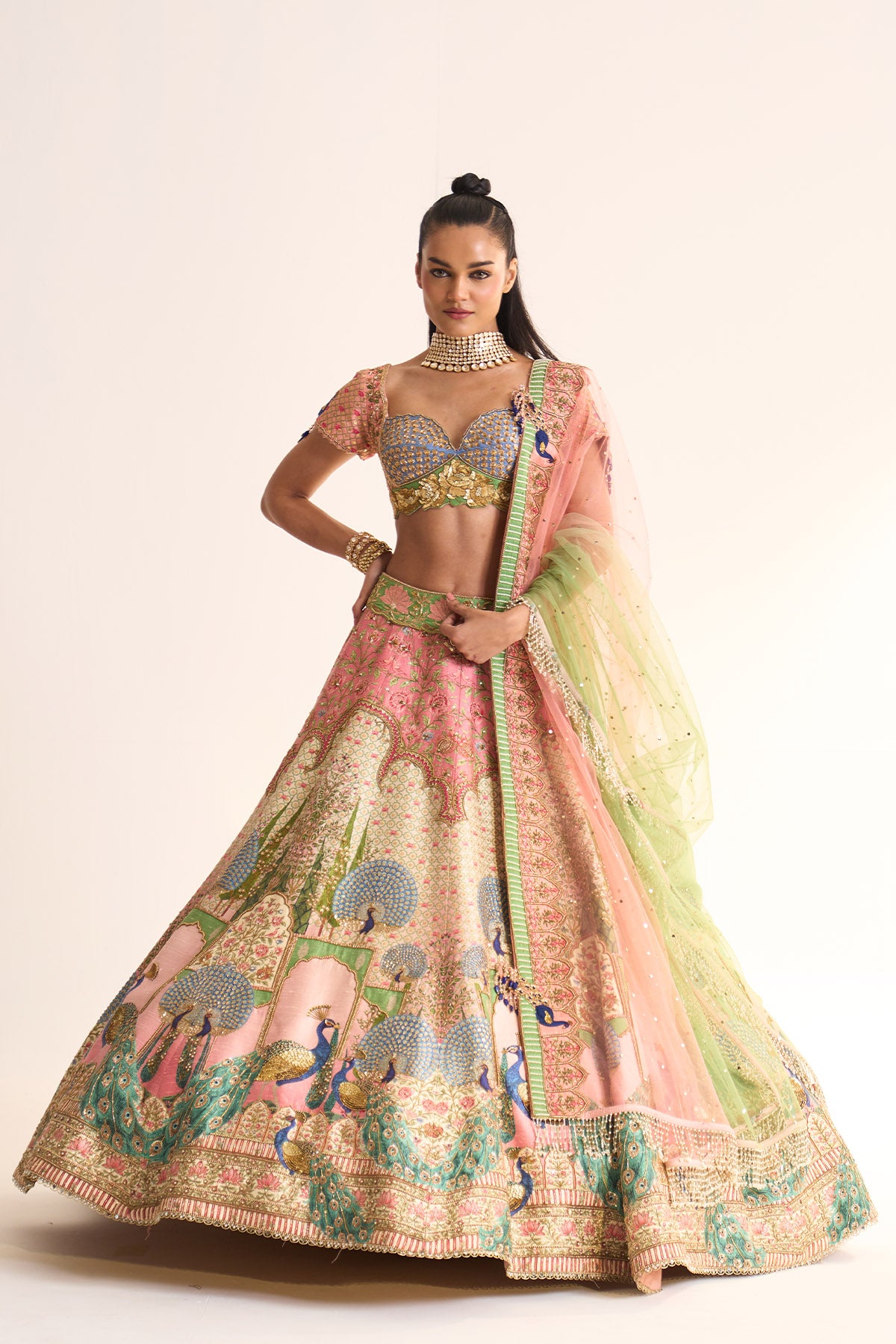 Peacock romance lehenga