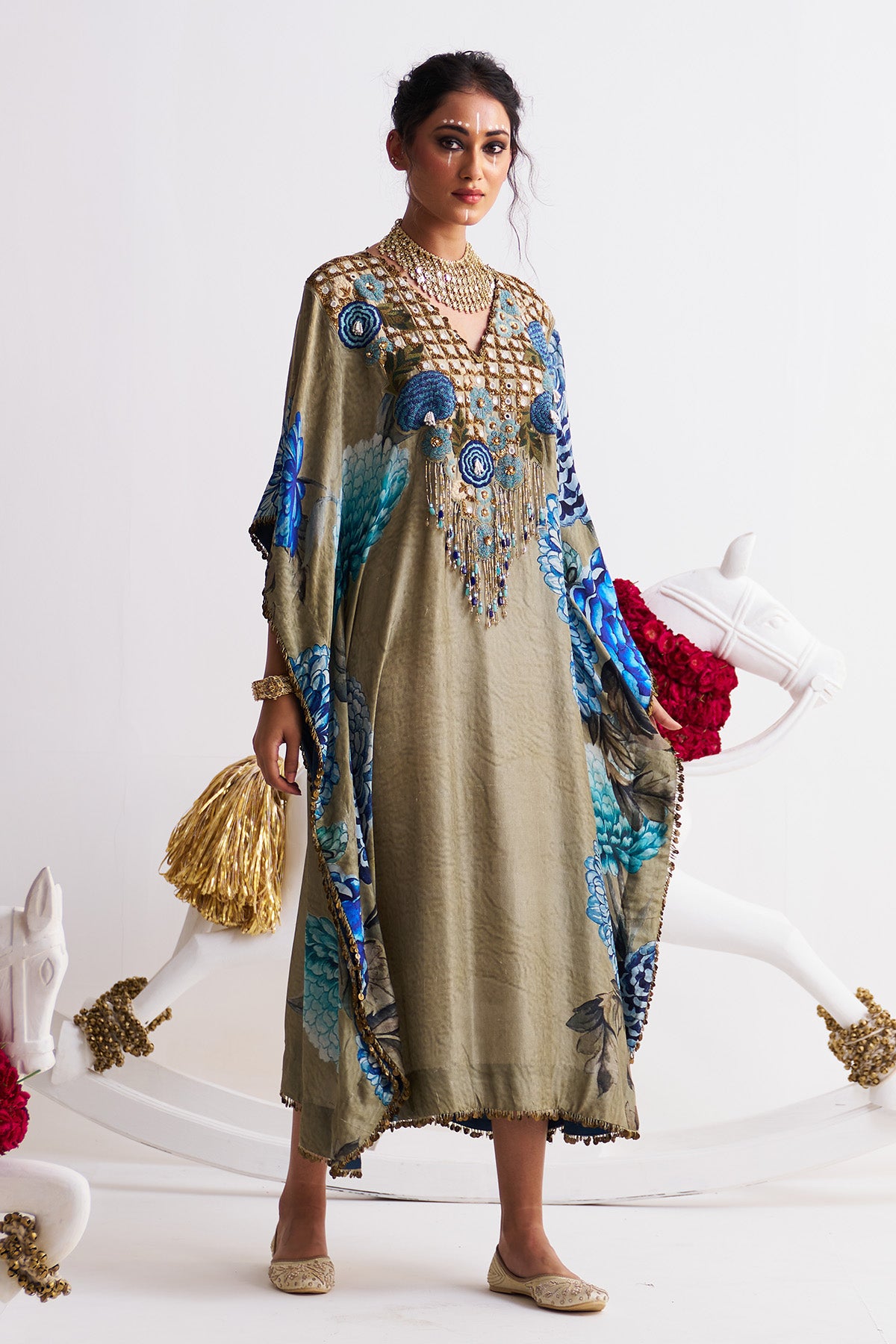 V- neck kaftan