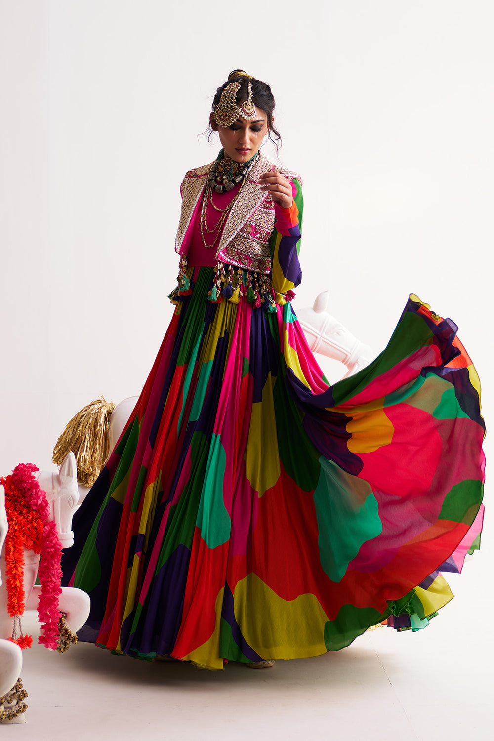Jacket Round Neck Anarkali Set