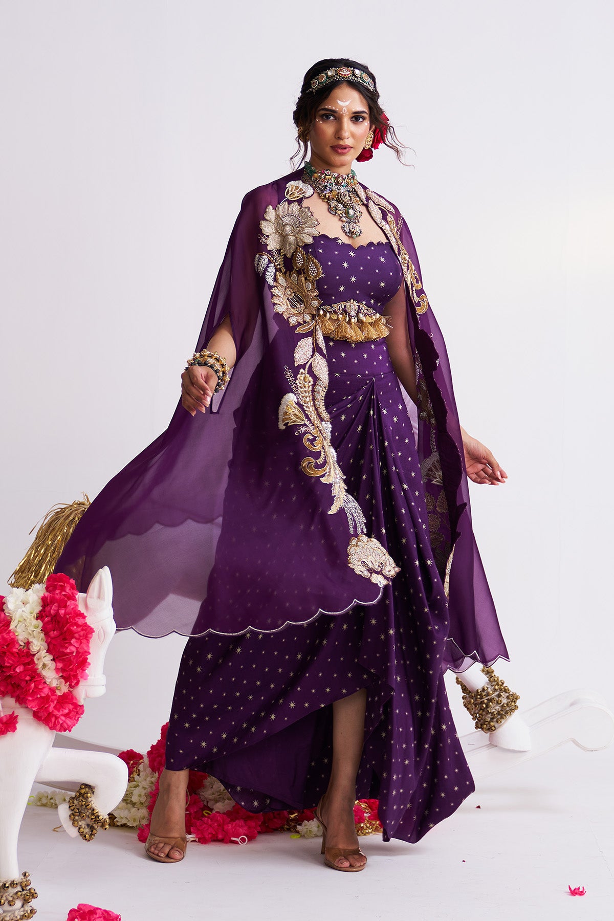 Tara cape skirt set