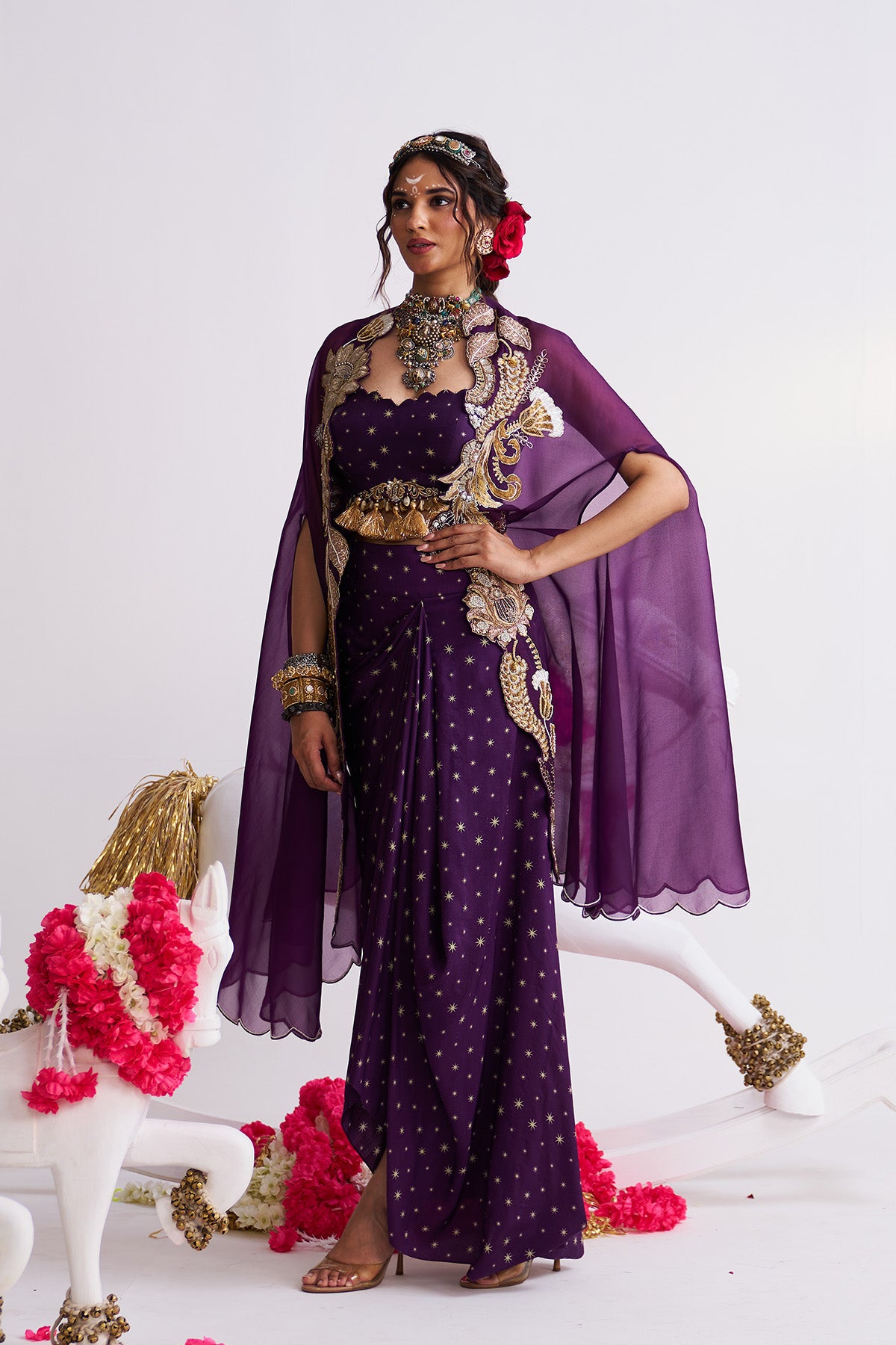 Tara cape skirt set
