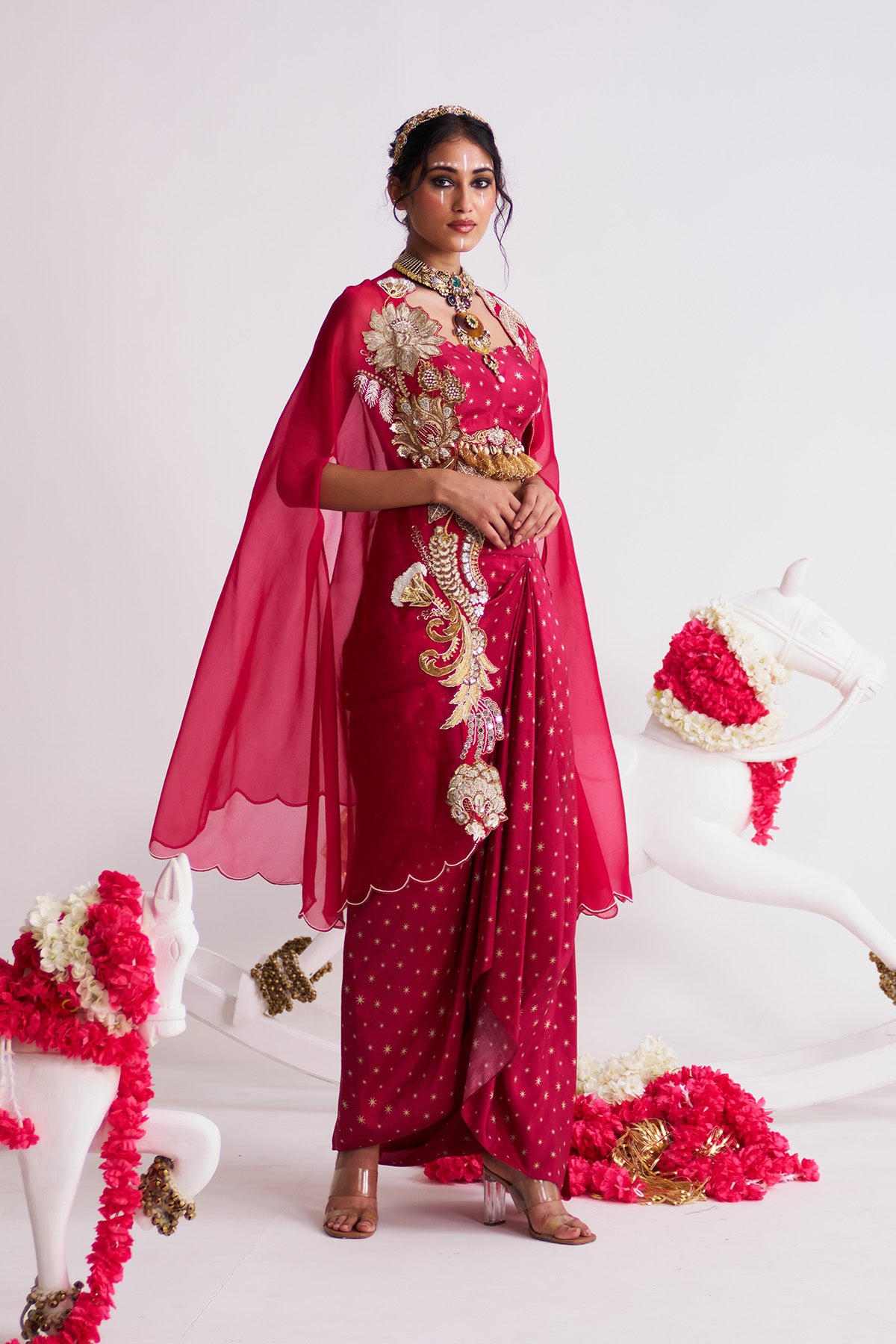Tara cape skirt set