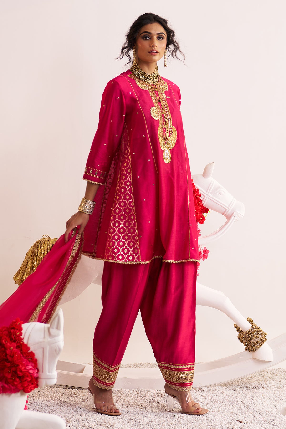 Gota paisley kurta and salwar set