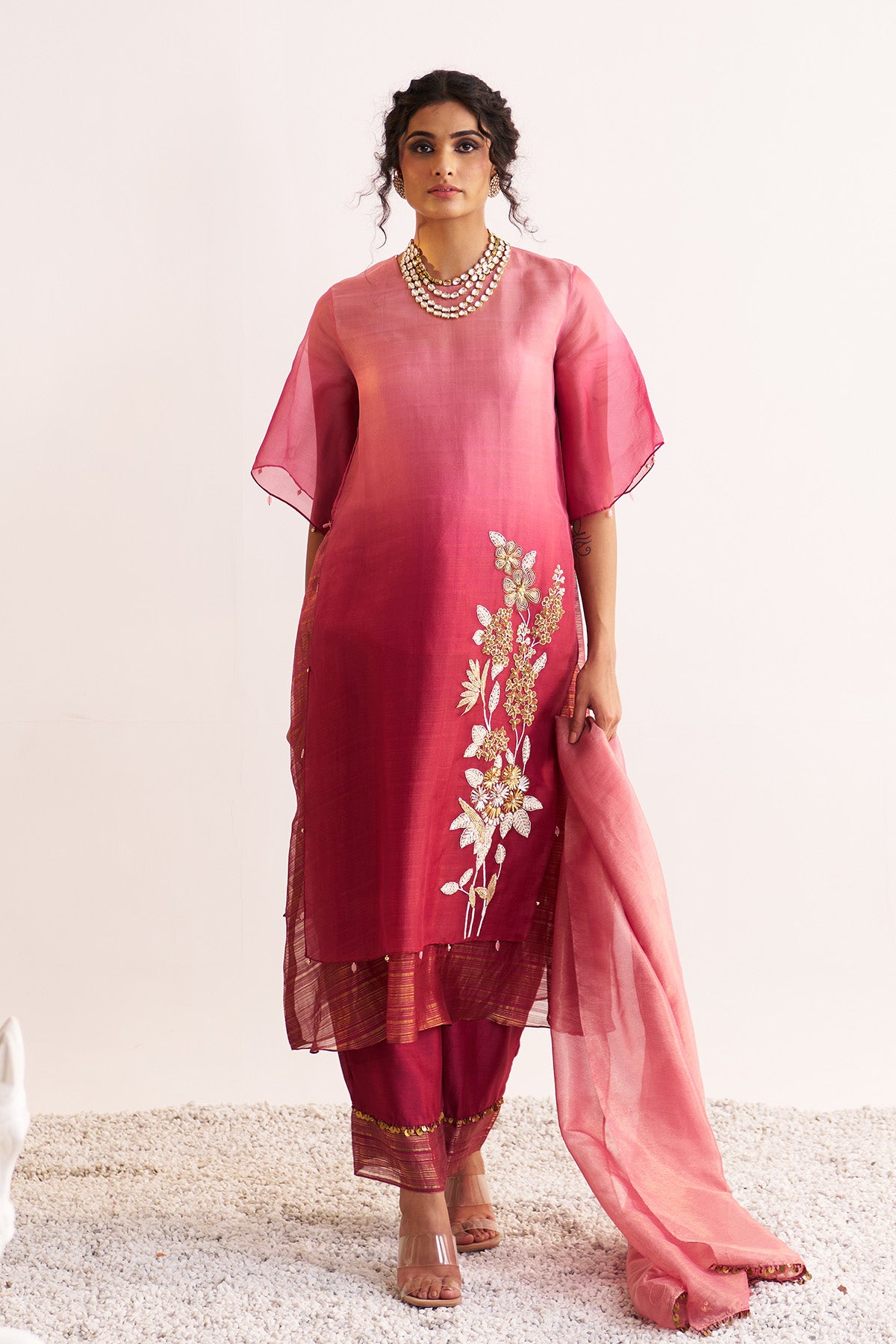 Double layer kurta set