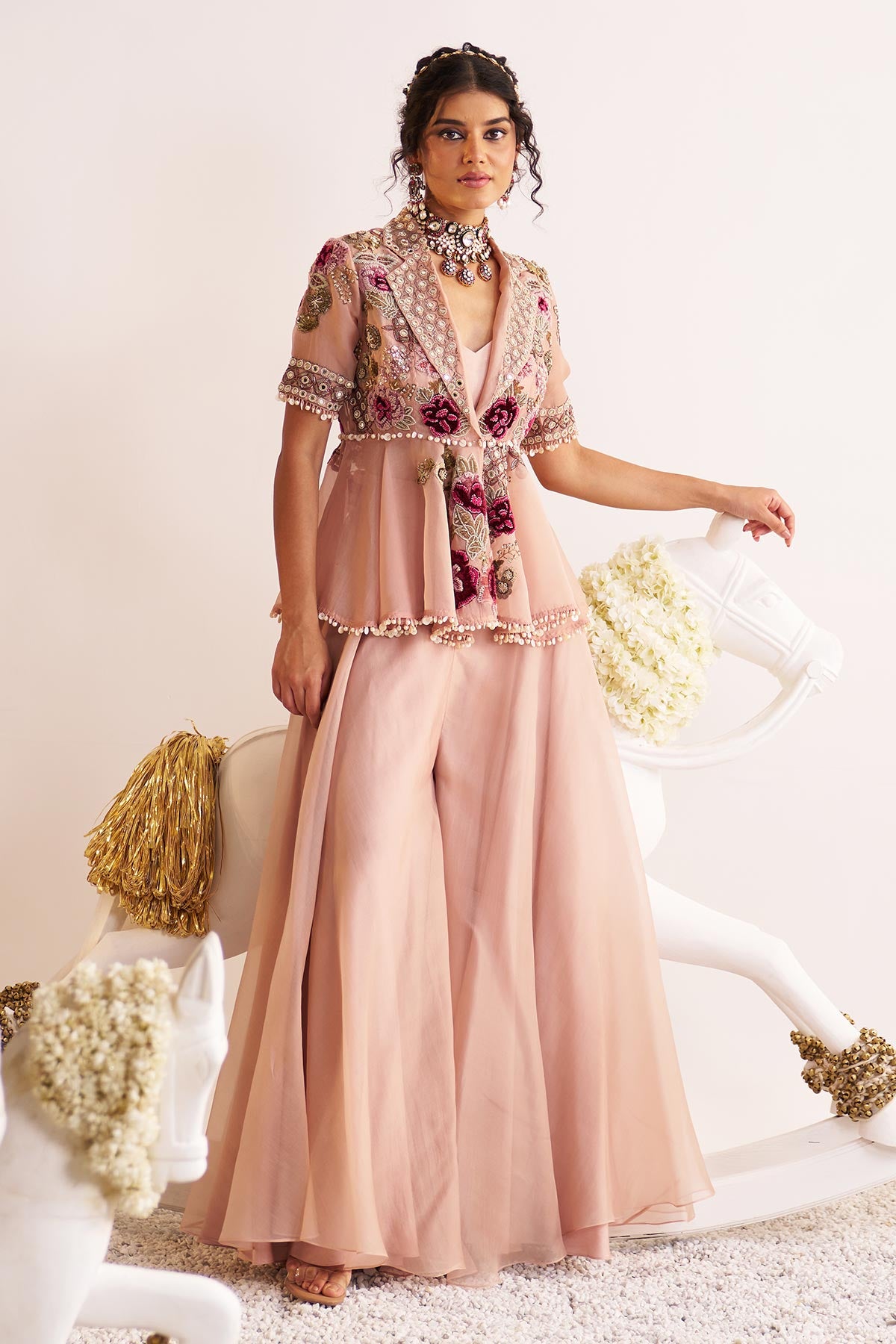 Peplum top and sharara