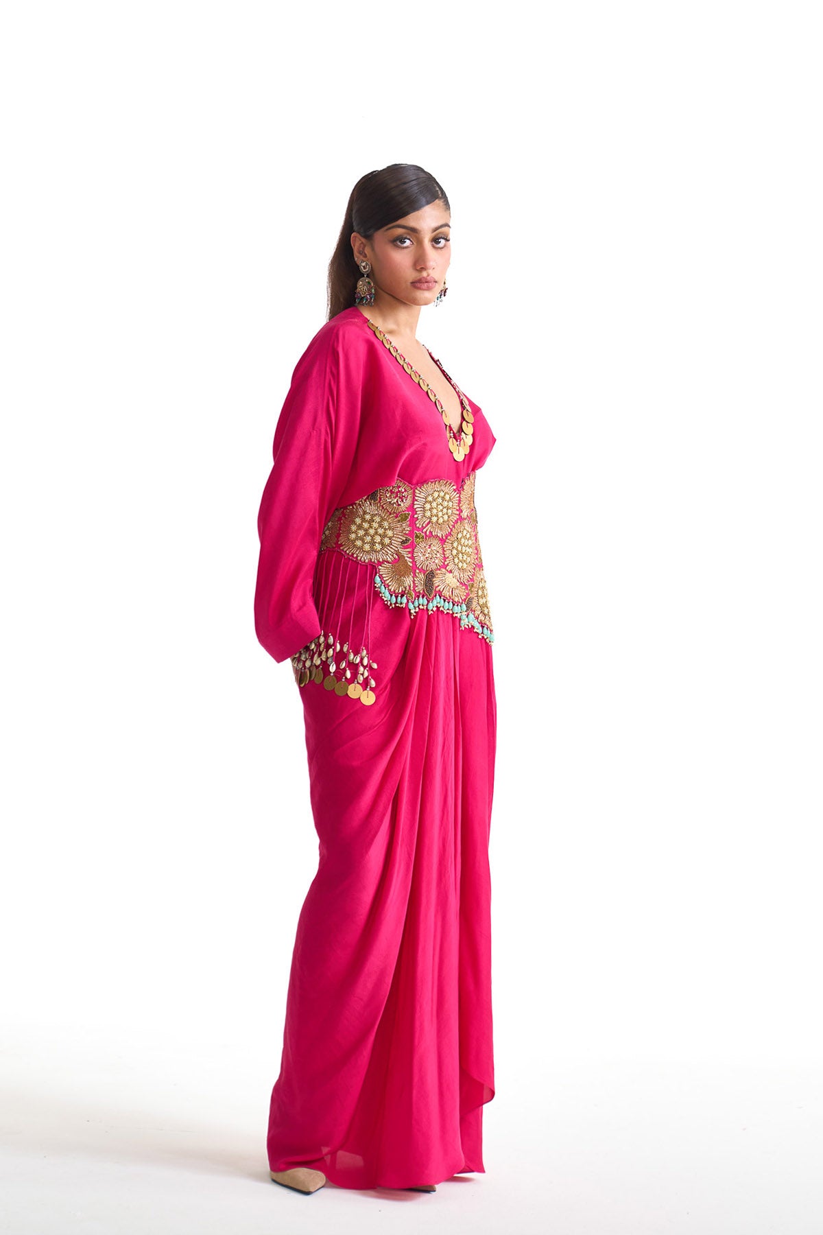 Dancing rays Kaftan with corset belt