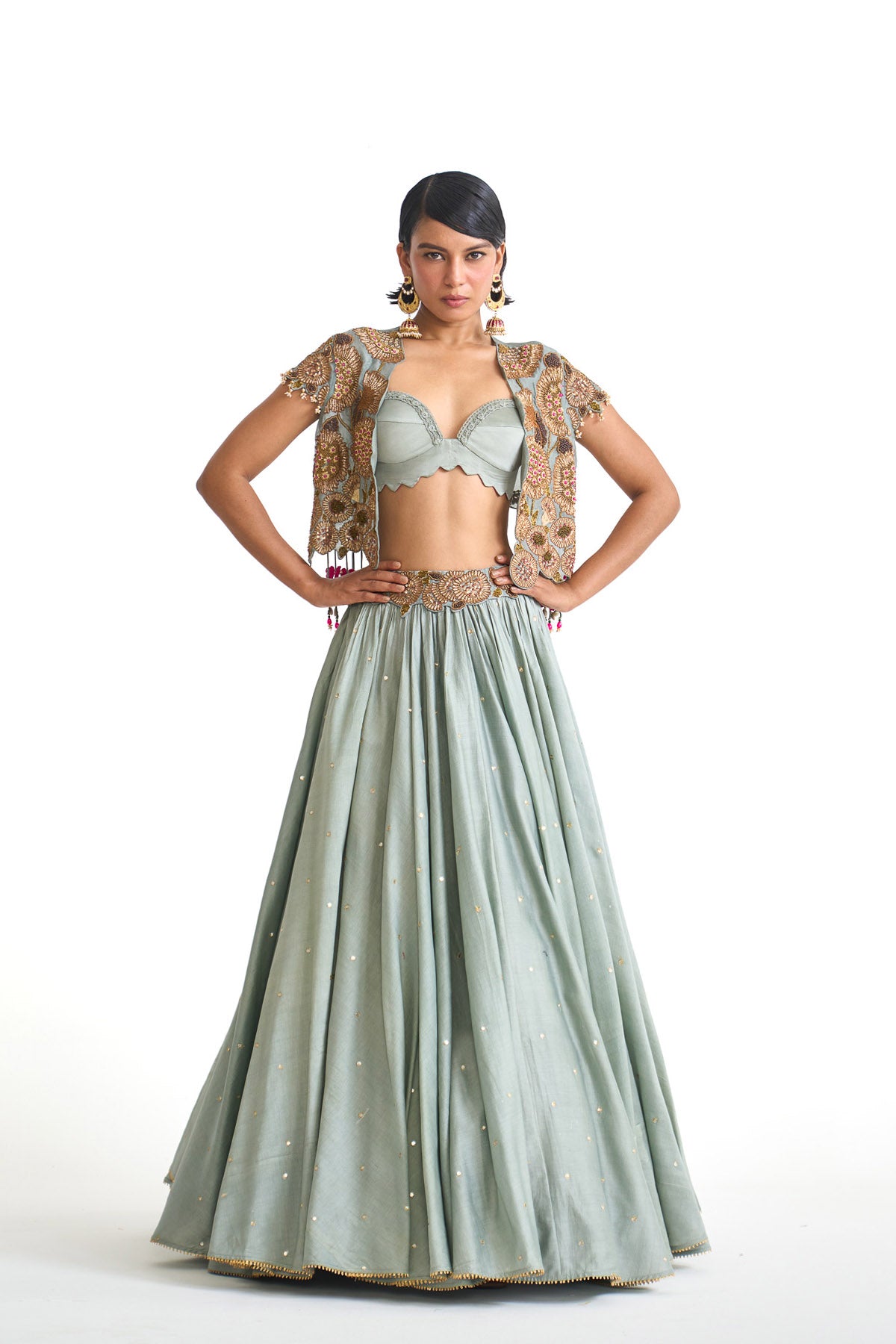 Dancing rays Short jacket with skirt set