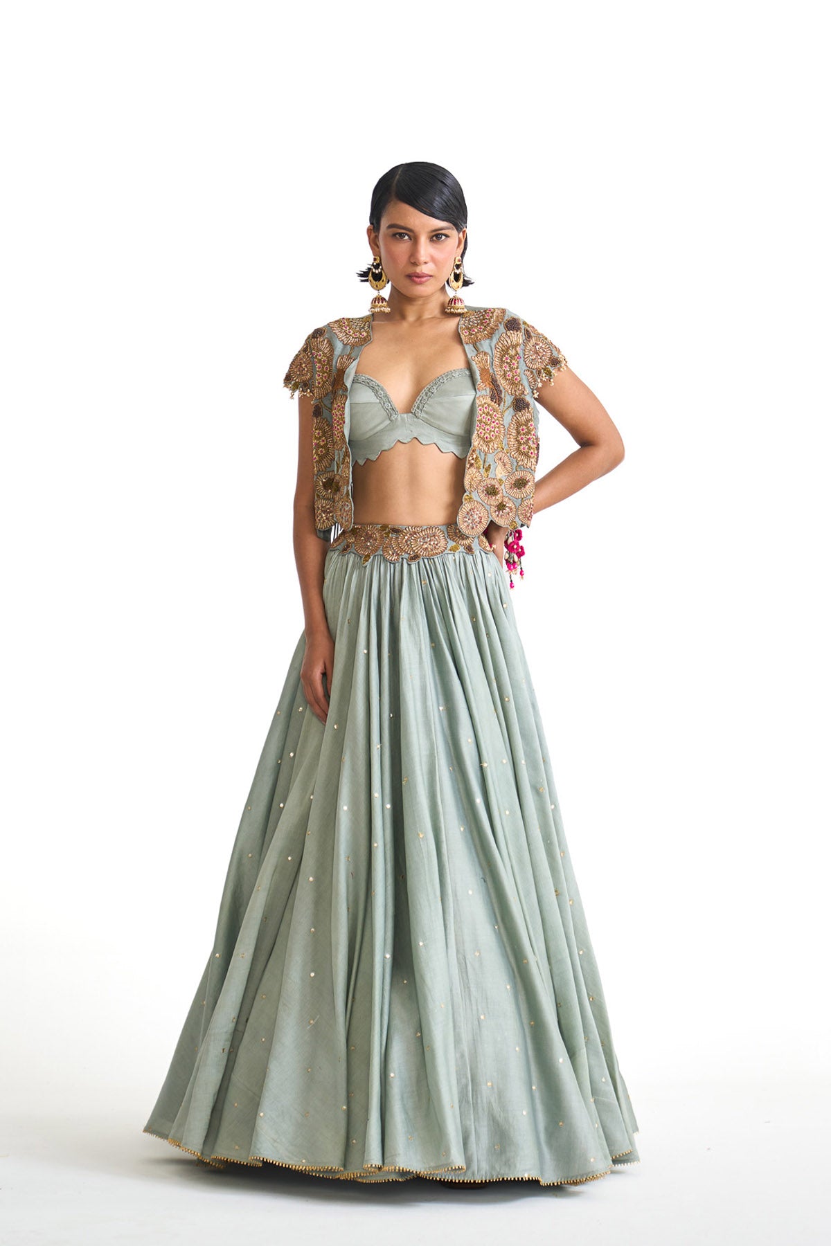Dancing rays Short jacket with skirt set
