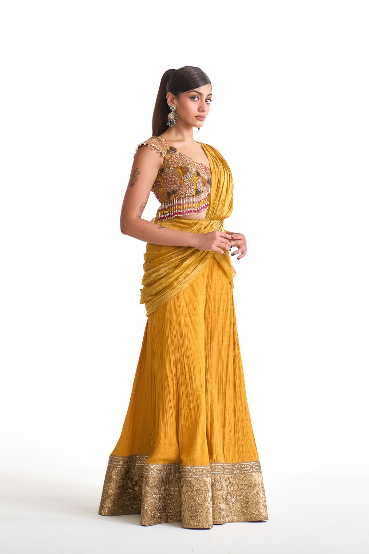 Dancing rays Drape sharara set