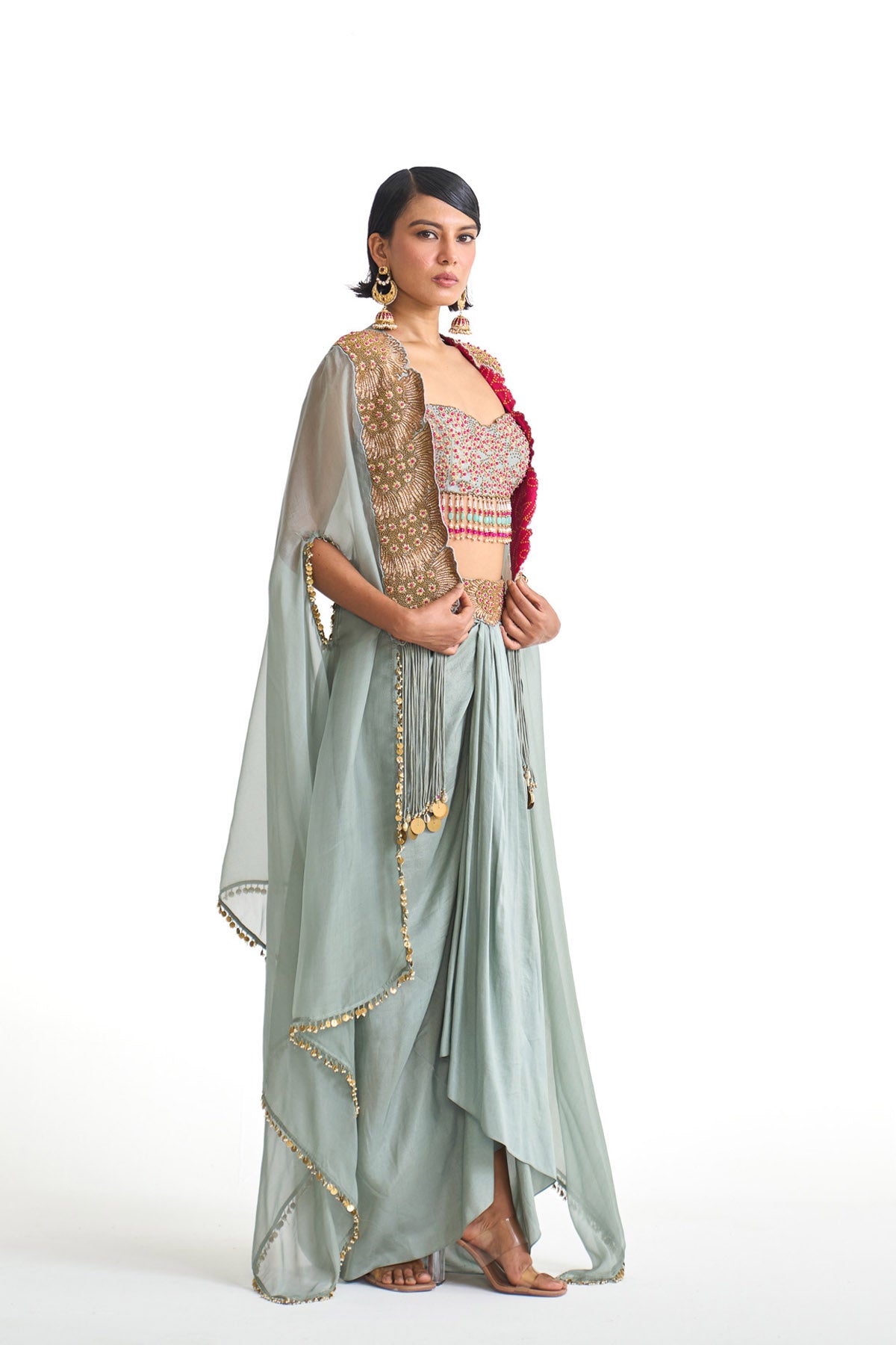 Dancing rays Cape and drape skirt set