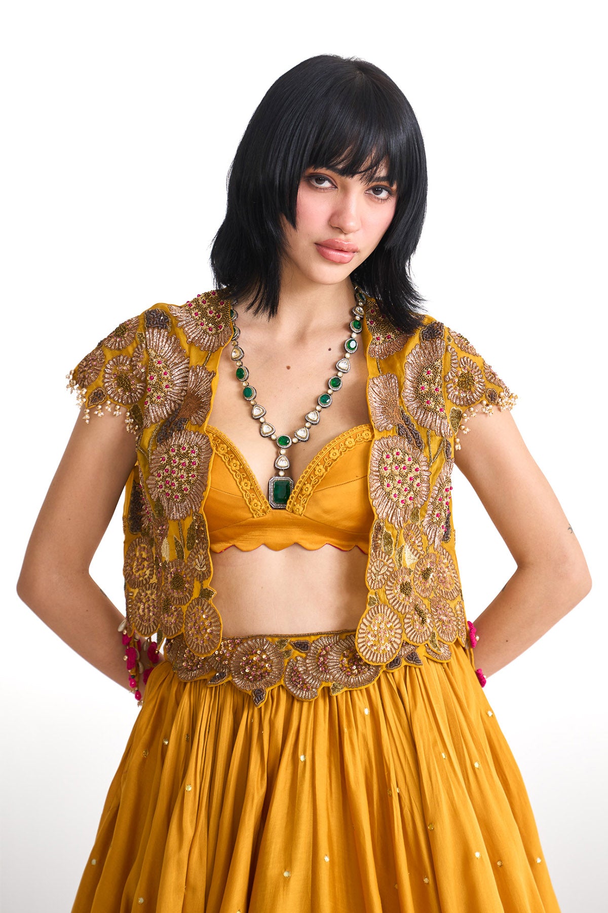 Dancing rays Short jacket with skirt set