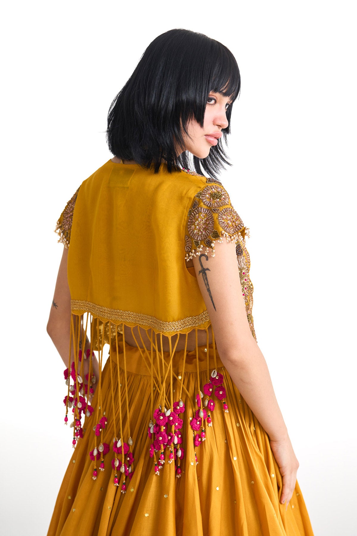 Dancing rays Short jacket with skirt set