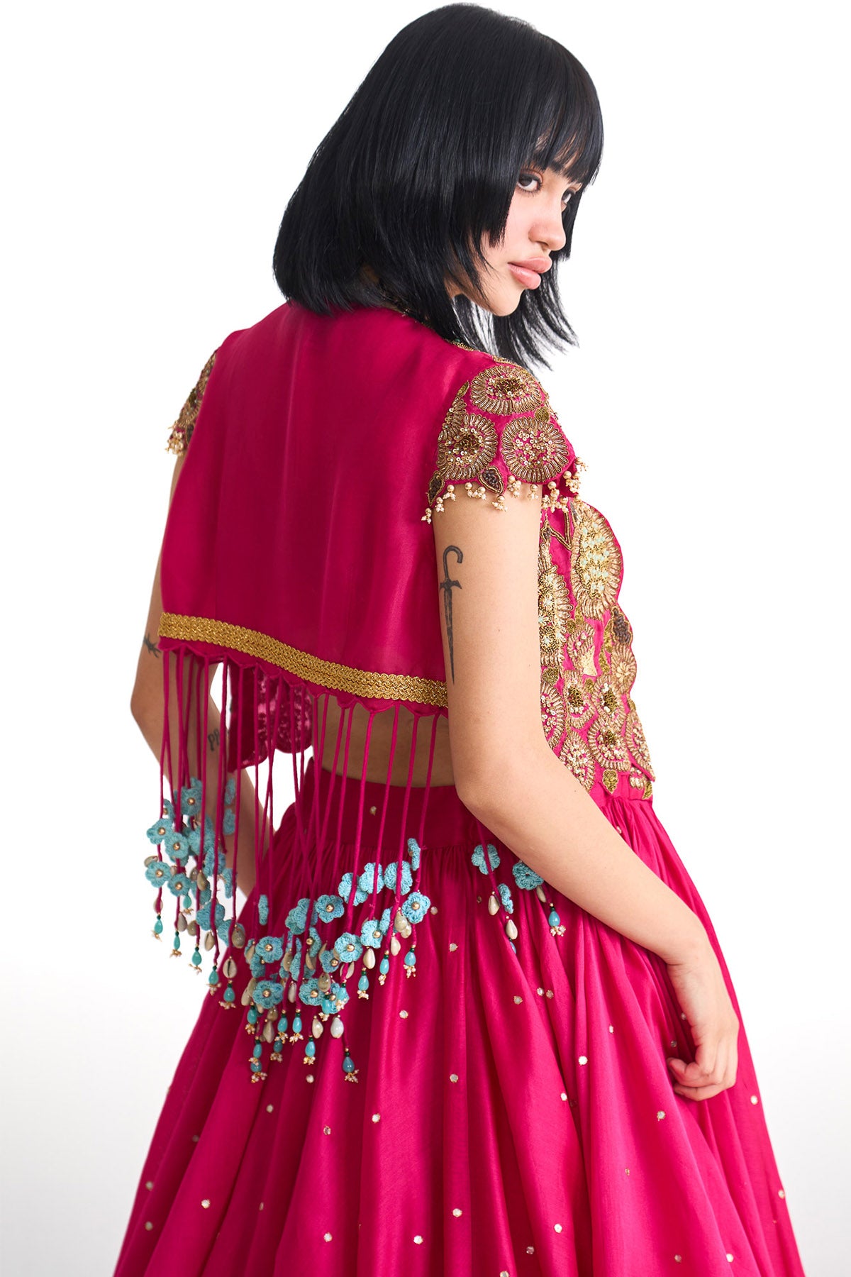 Dancing rays Short jacket with skirt set