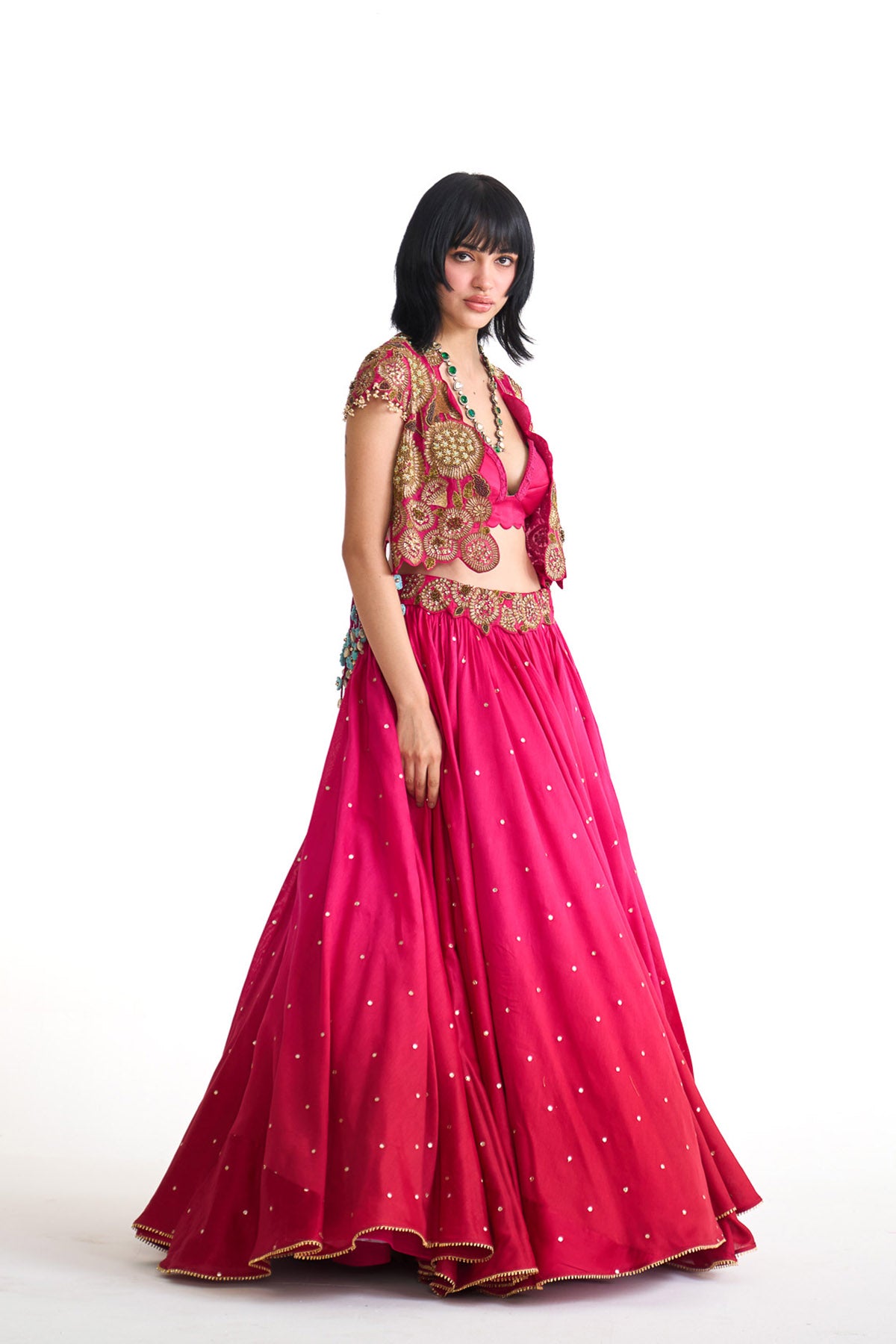 Dancing rays Short jacket with skirt set